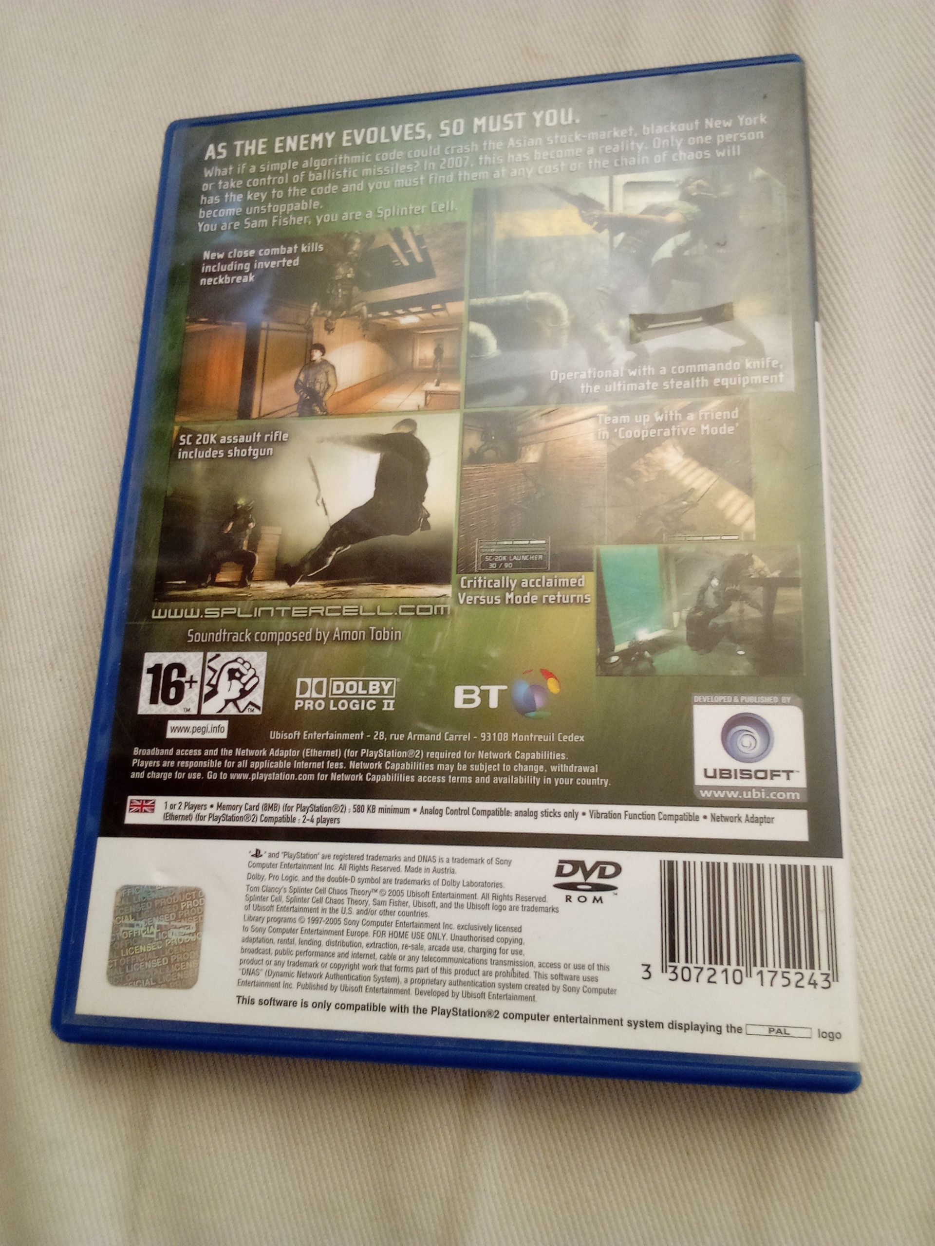 Japanese Brand × Playstation × Sony PS2 'Splinter Cell: Chaos Theory' Original Playstation2 Game Size ONE SIZE - 7 Thumbnail