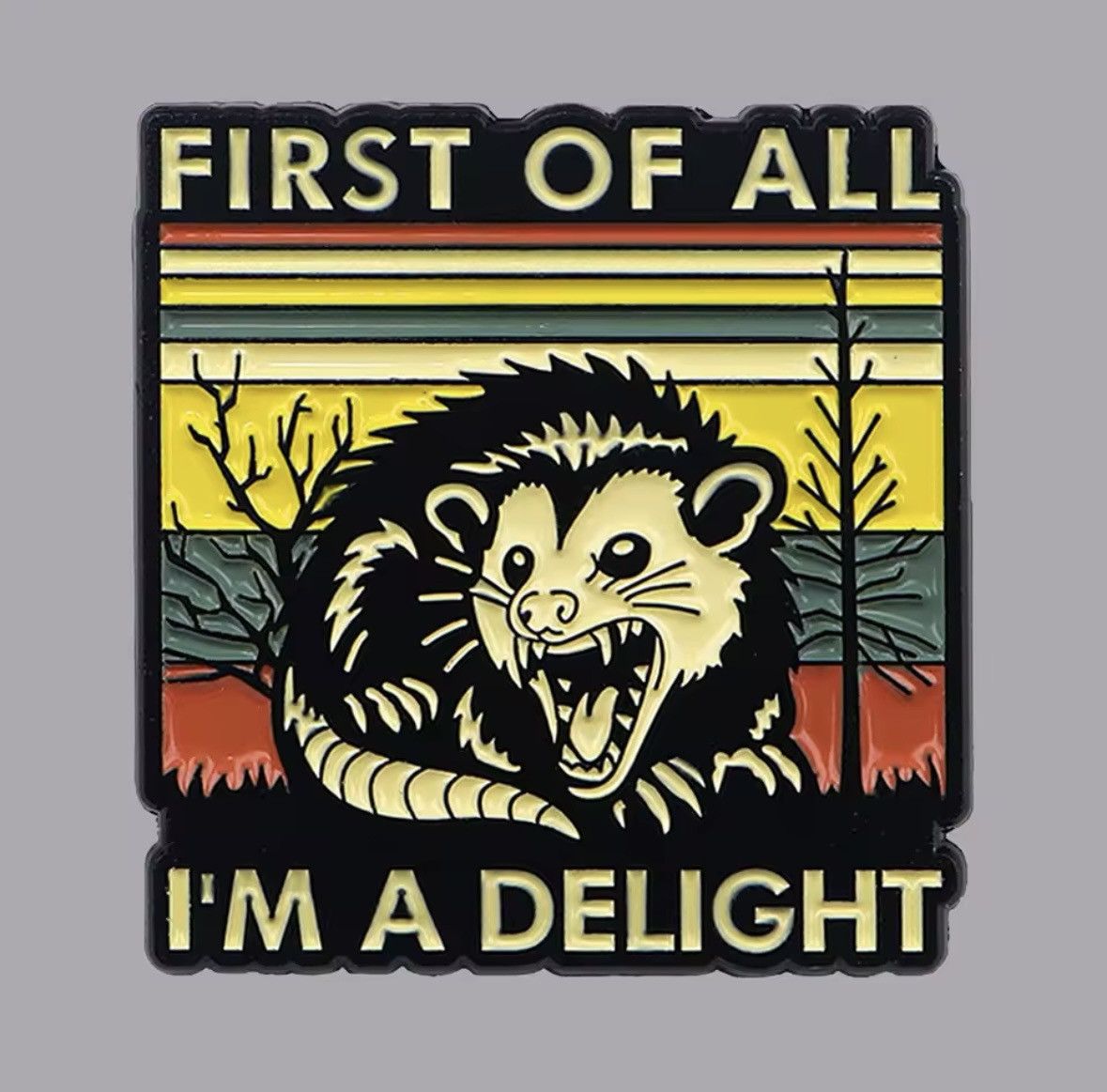 Designer I’m delight opossum enamal pin Size ONE SIZE - 2 Thumbnail