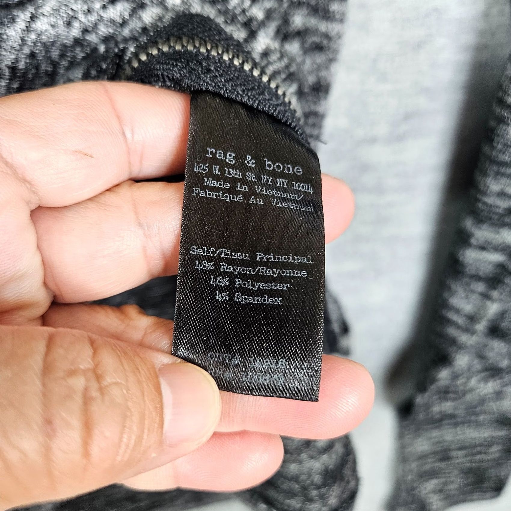 Rag & Bone rag & bone/jean Women's Heater Gray Stretch Knit Site Zipper Sweater XS Size XS / US 0-2 / IT 36-38 - 5 Thumbnail