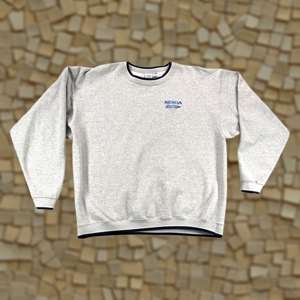 Vintage VINTAGE Nokia Racing Sweater Shirt XL Adult Gray 90s Motorsports Embroidered Logo Cotton Deluxe Size US XL / EU 56 / 4 - 1 Thumbnail