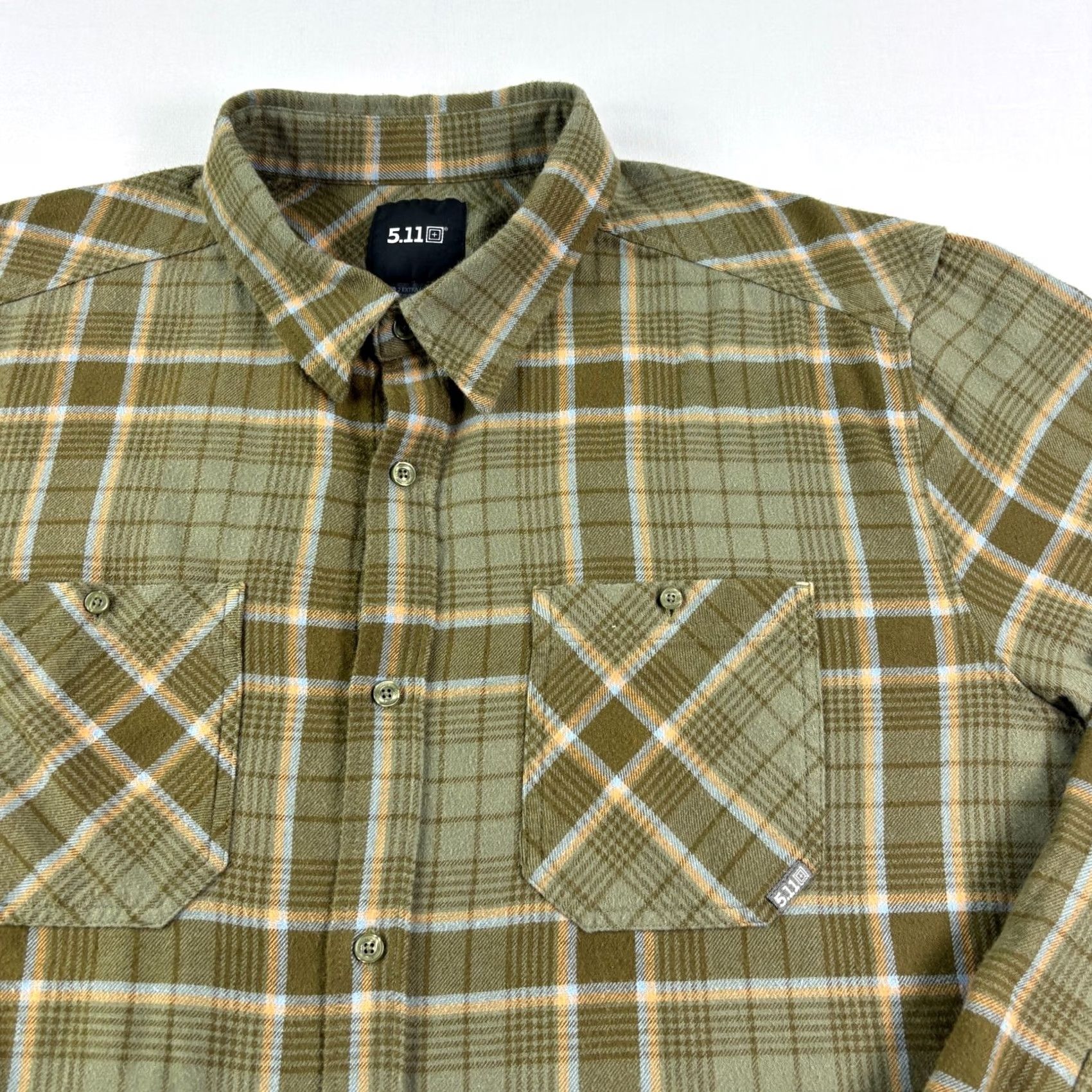 Vintage 5.11 Tactical Shirt Mens 2XL Green Plaid Flannel Button Up Workwear Casual Size US XXL / EU 58 / 5 - 2 Thumbnail