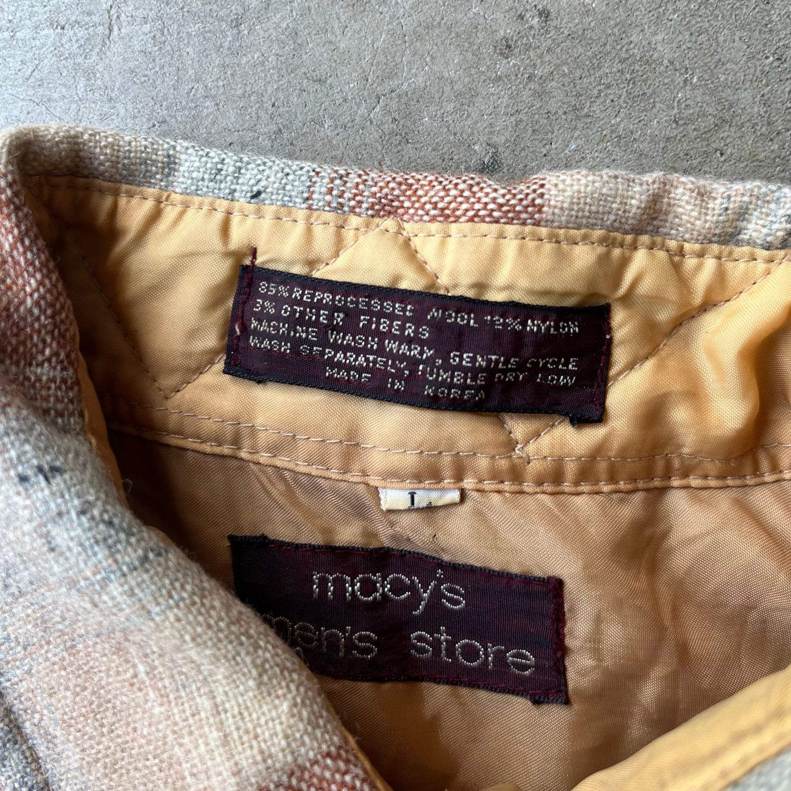 Vintage VINTAGE MACY'S WOOL BROWN SWEATER PLAID LARGE BOARD SHIRT Size US L / EU 52-54 / 3 - 4 Thumbnail