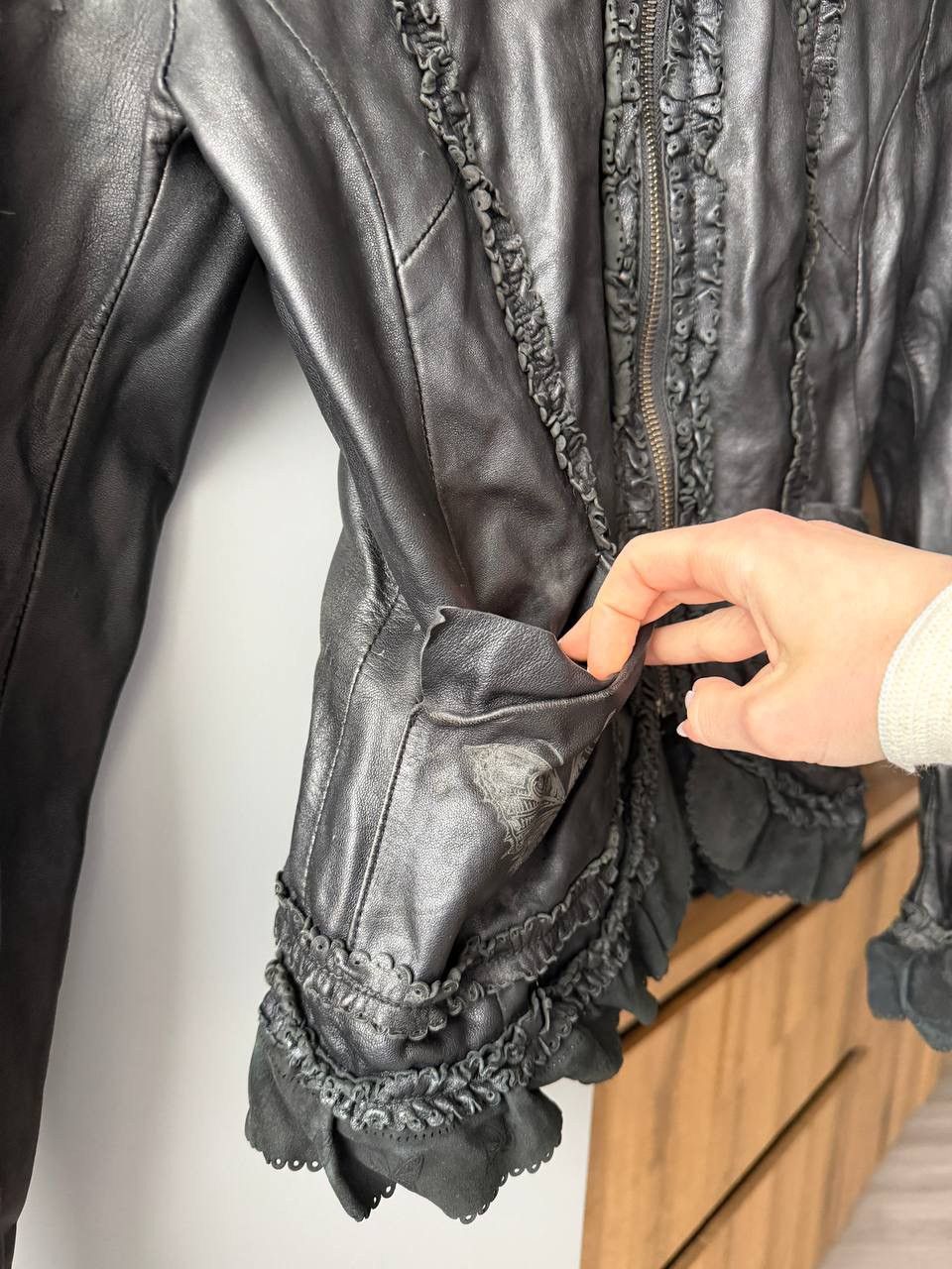 If Six Was Nine Archive Gothic Leather Jacket – Butterfly Motif Size M / US 6-8 / IT 42-44 - 13 Thumbnail