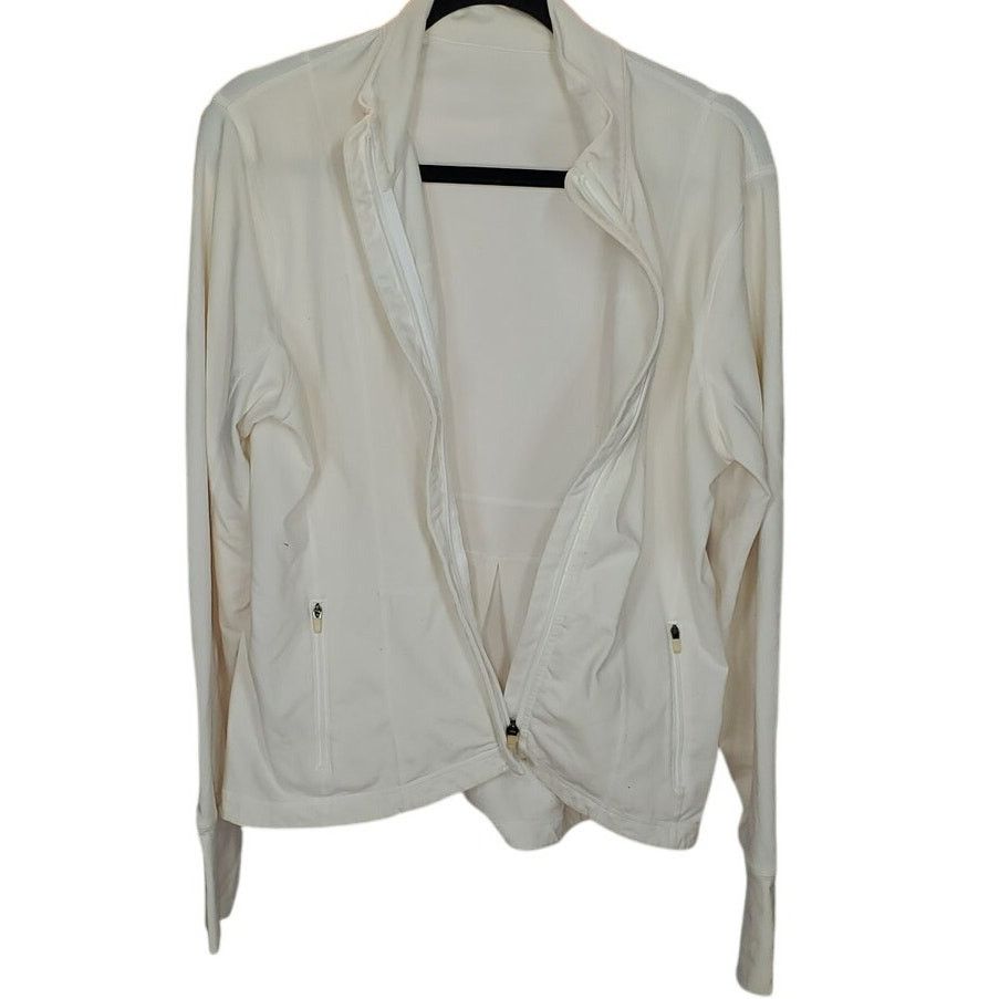 Other Women’s Off White Active Jacket Zip Front Long Sleeve Size L Size L / US 10 / IT 46 - 1 Thumbnail