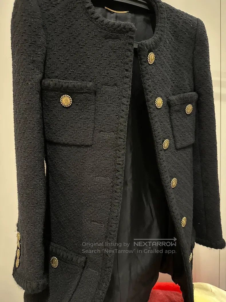 Saint Laurent Paris Saint Laurent Paris Wool Coat i Size XXS / US 00 / IT 34 - 2 Thumbnail