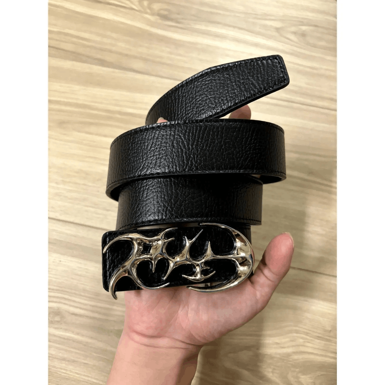 Japanese Brand A8 - Y2K Silver Buckle Belt Size 32 - 1 Thumbnail