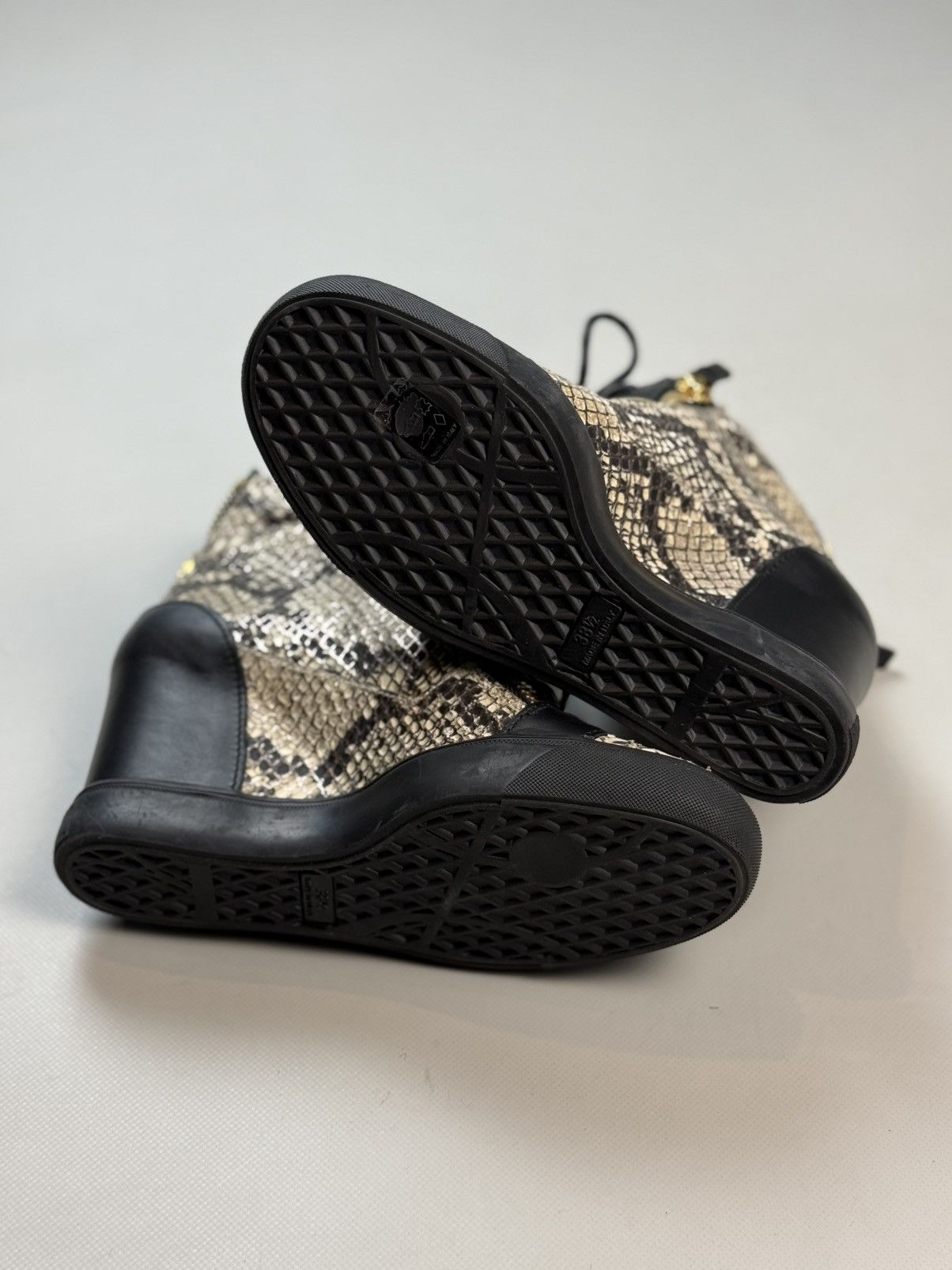 Giuseppe Zanotti Zanotti Python Embossed Leather Coby High Top Sneakers Shoes Size US 8.5 / IT 38.5 - 17 Thumbnail