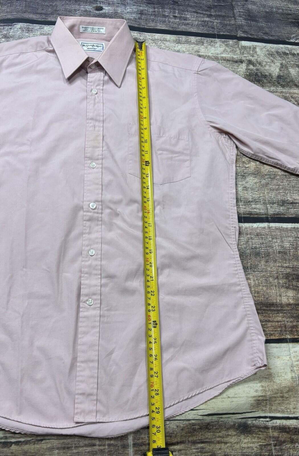Saint Laurent Paris VTG Yves Saint Laurent Shirt Mens 15.5 34/35 Button Down Size 38R - 10 Thumbnail