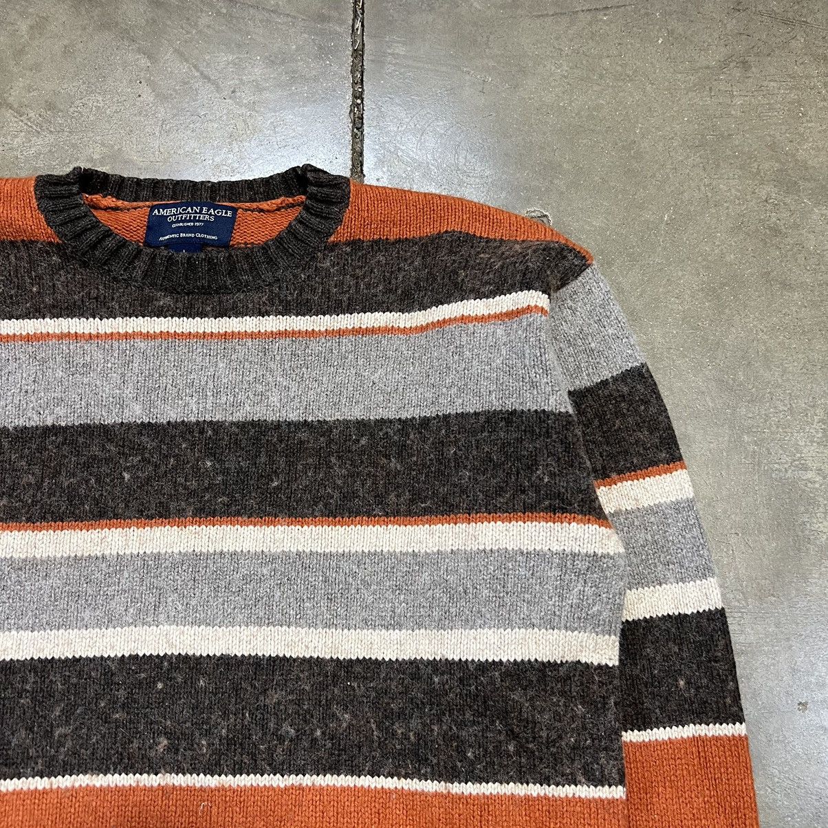 American Eagle Outfitters × Vintage Vintage American Eagle Striped Sweater Wool Knitwear Size US L / EU 52-54 / 3 - 4 Thumbnail