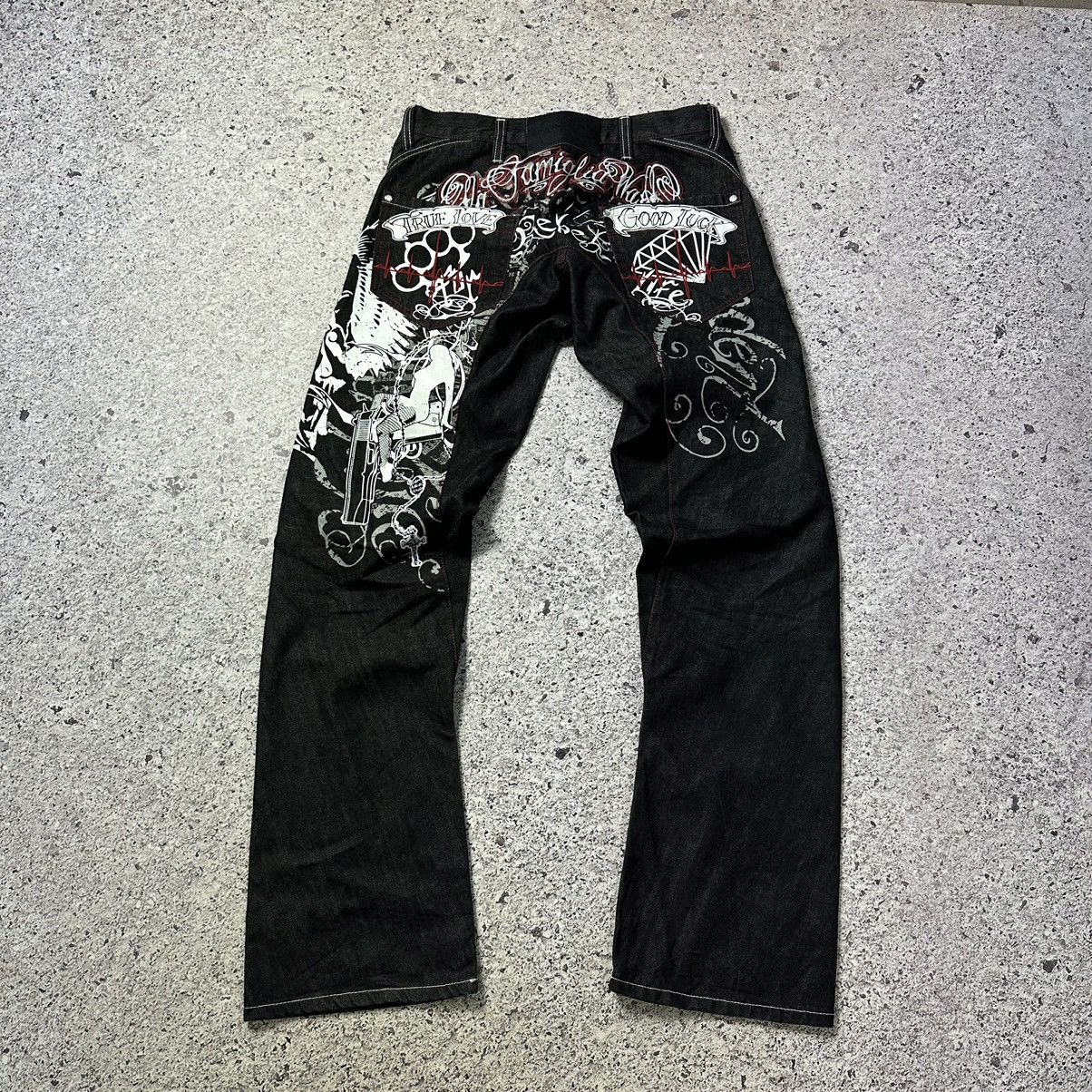 image of Vintage Y2K Christian Audigier Style Wax Jeans Mens 32 in Denim