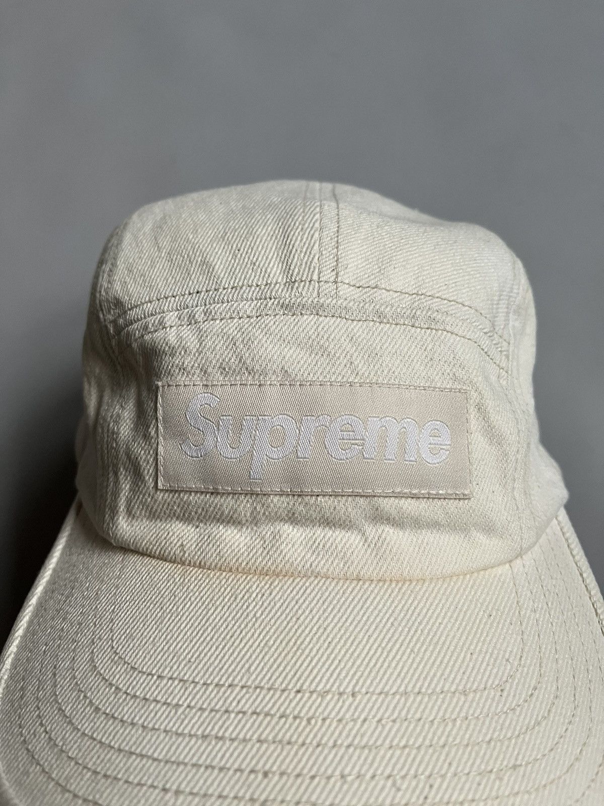 Supreme SUPREME White Canvas 5 Panel Cotton Cap Hat Size ONE SIZE - 4 Thumbnail