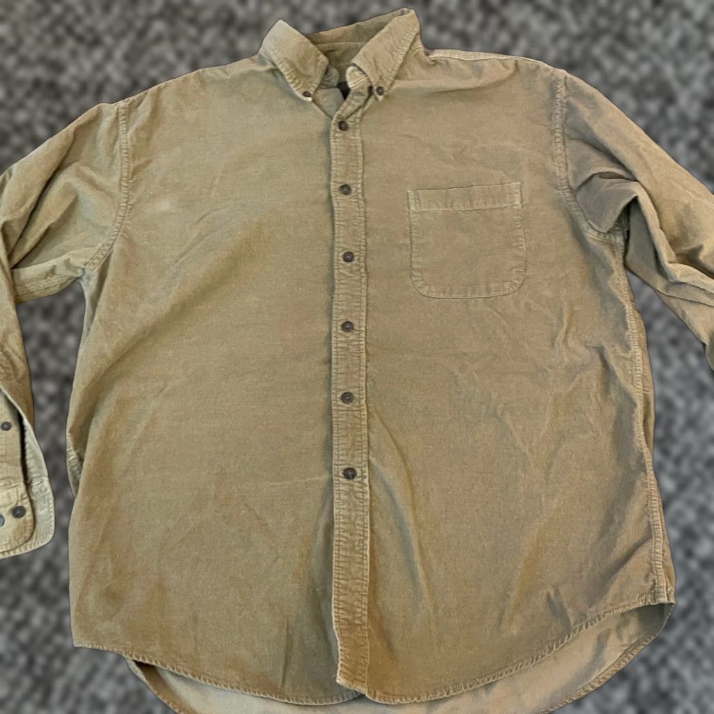 Vintage St. John's Bay Mens Corduroy Shirt Long Sleeve Button-Down Khaki Beige Casual Button-Up Size US L / EU 52-54 / 3 - 1 Thumbnail