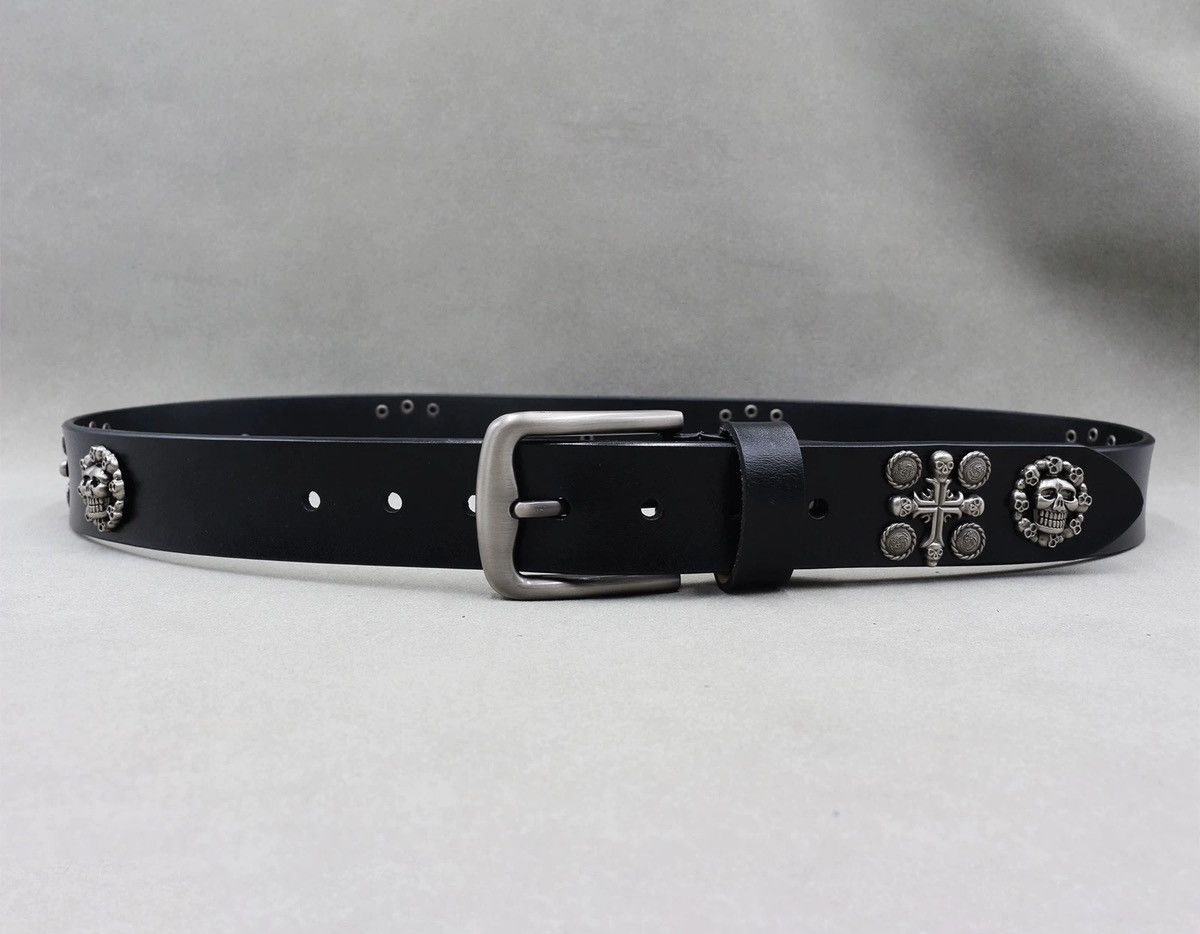 Japanese Brand × Vintage Retro punk skull studded rivet leather belt Size ONE SIZE - 3 Thumbnail