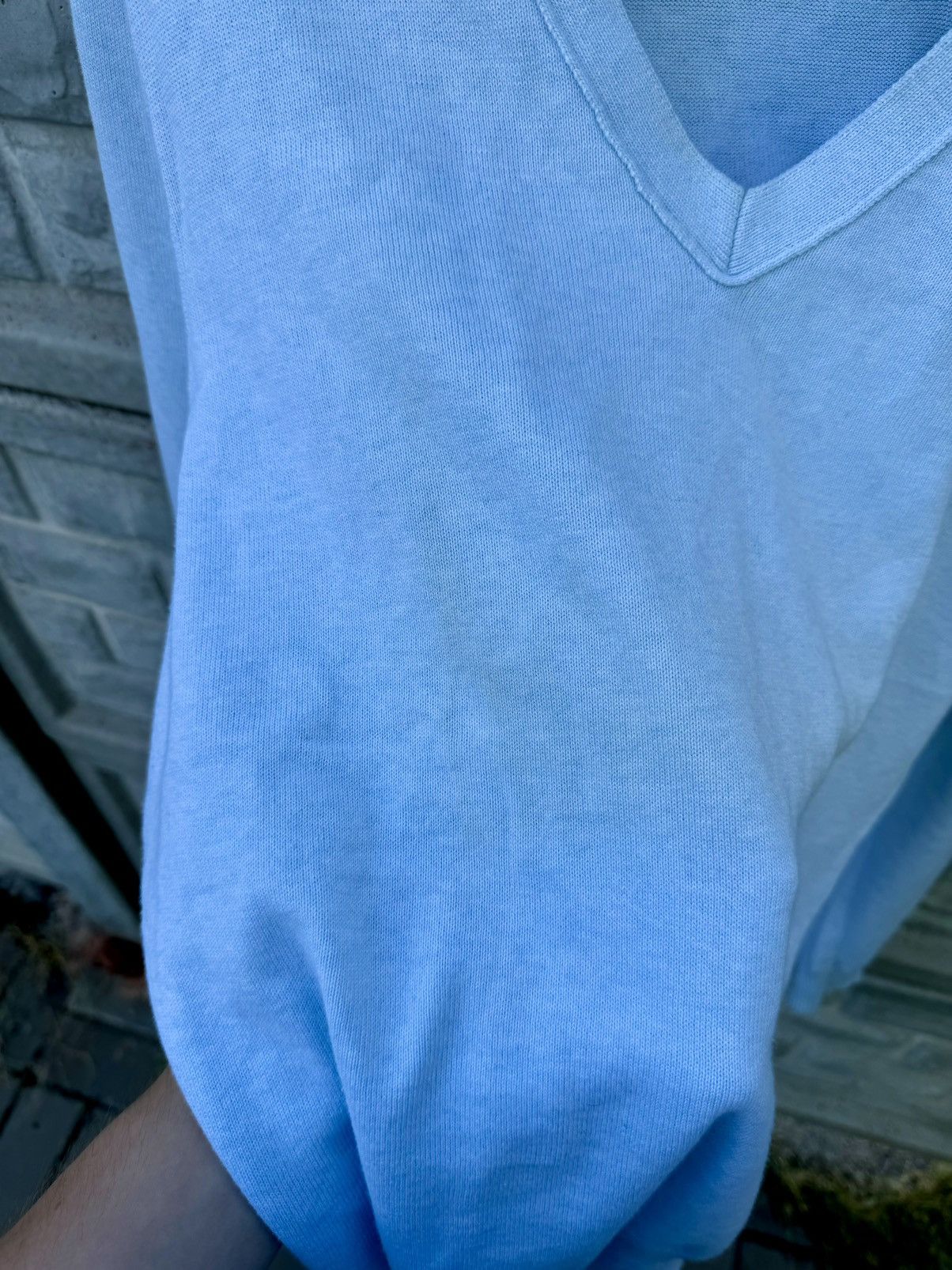 Massimo Osti × Stone Island × Vintage Vintage Stone Island Knitted Baby Blue Sweater 90s Size US L / EU 52-54 / 3 - 6 Thumbnail