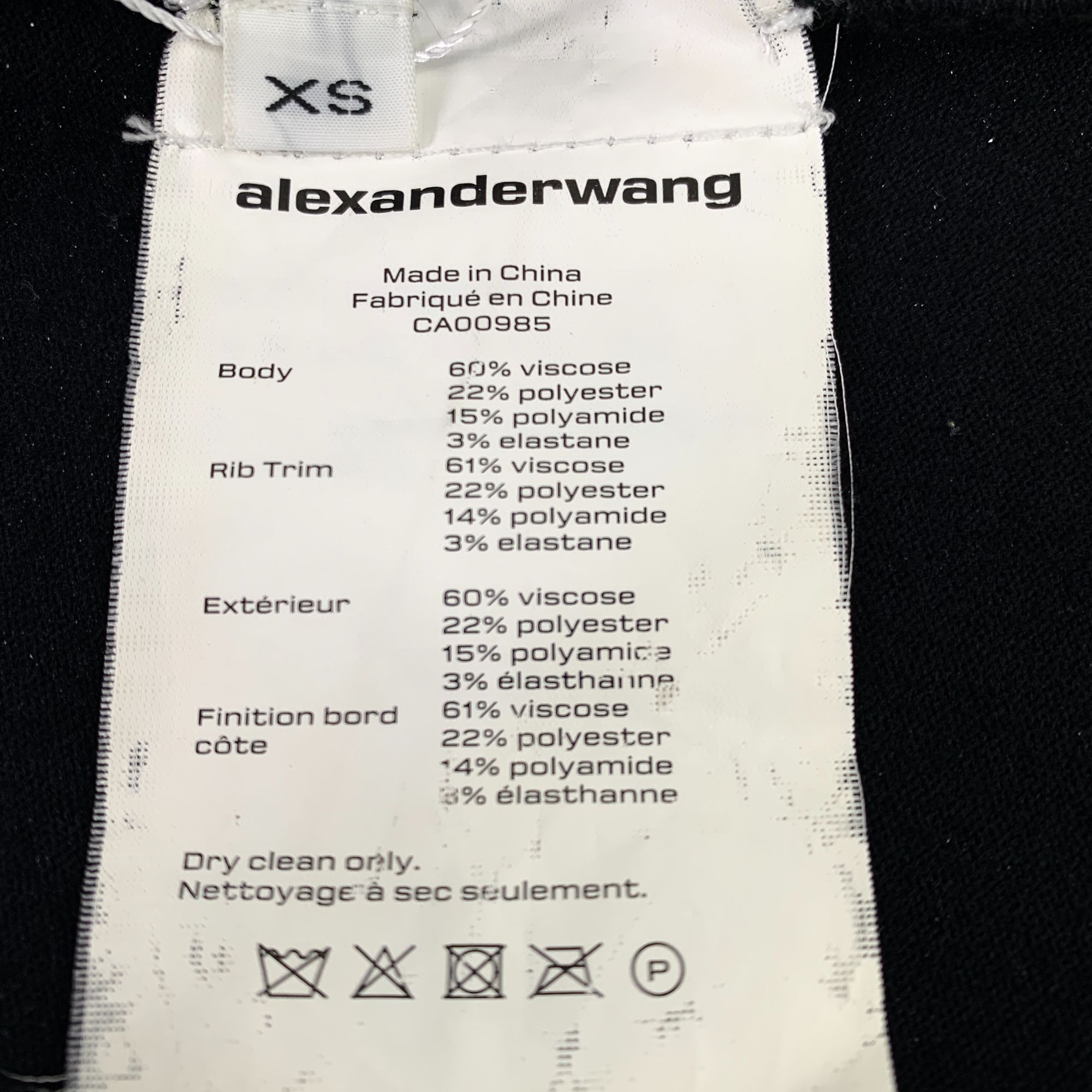 Alexander Wang Alexander Wang Black Mock Neck Short Sleeve Ribbed Knit Top Size XS / US 0-2 / IT 36-38 - 8 Thumbnail