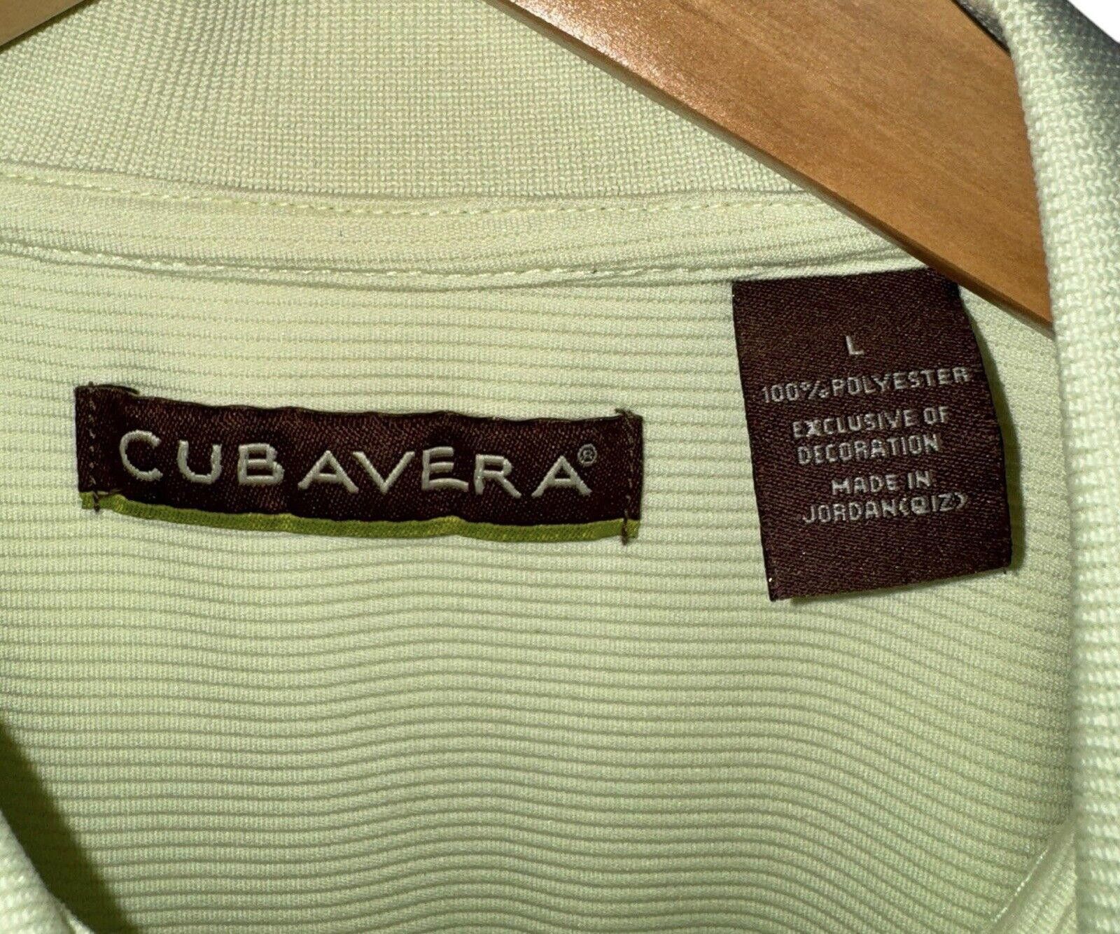 Cubavera Cubavera Mens Ribbed Seacrest Green Golf Polo Shirt L Size US L / EU 52-54 / 3 - 6 Thumbnail