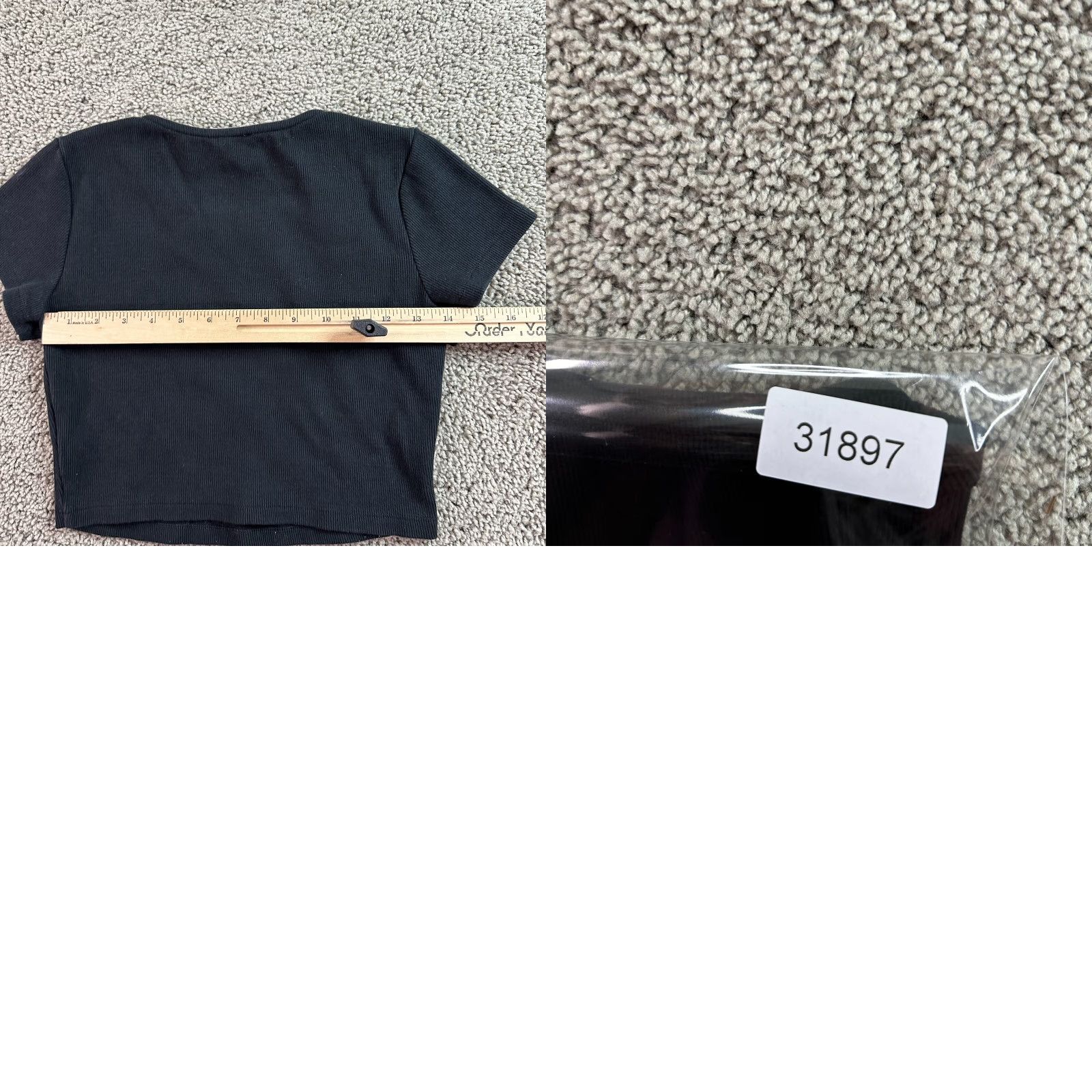 PRINCESS POLLY Princess Polly Shirt Womens 6 Cropped Organic Cotton Blend Short Sleeve Ladies Black Crew Neck T-Shirt Cropped 6 Womens Size M / US 6-8 / IT 42-44 - 8 Thumbnail