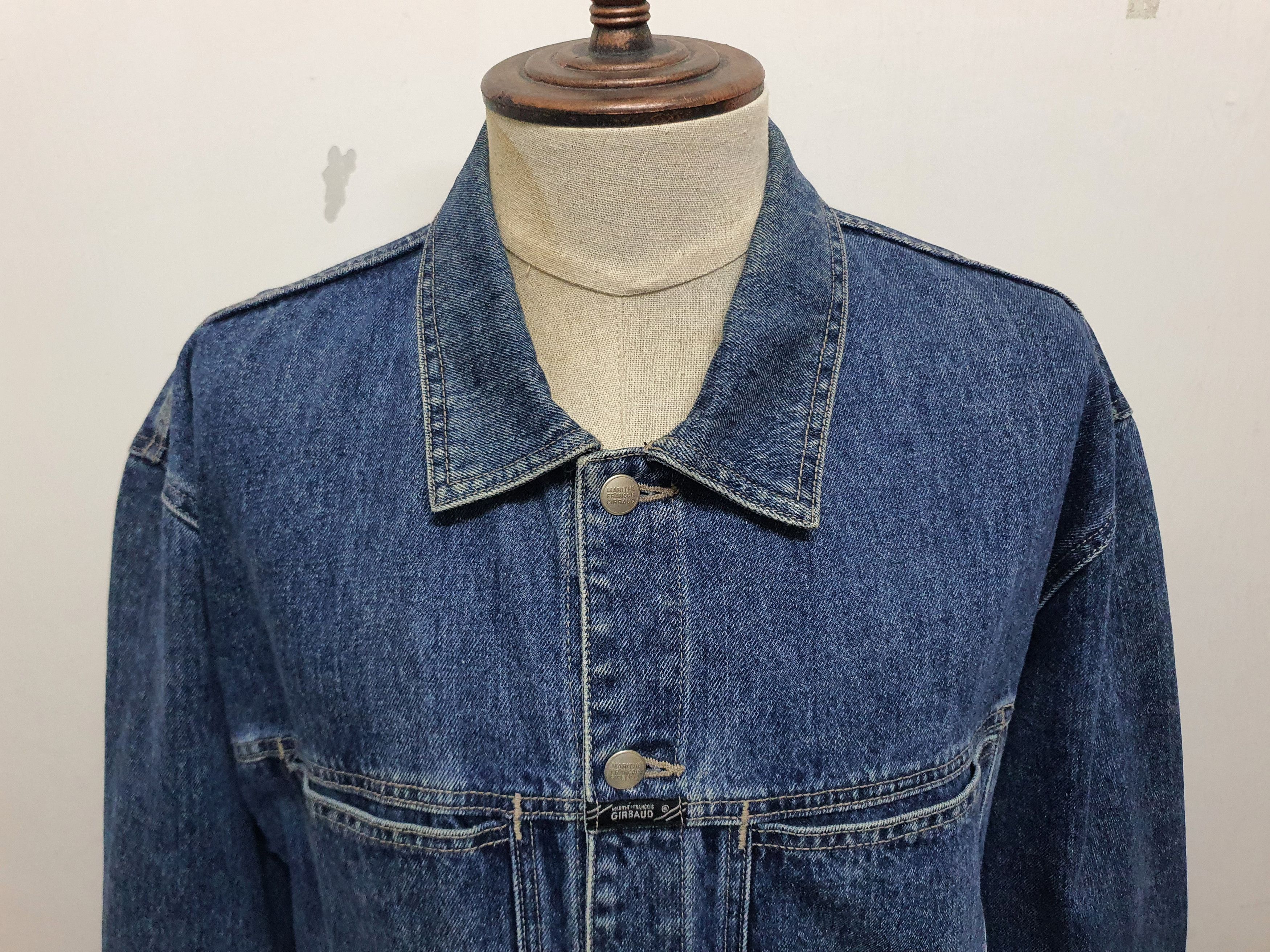 Marithe + Francois Girbaud MARITHE FRANCOIS GIRBOUD Blue Denim Jacket, XL. Size US XL / EU 56 / 4 - 2 Thumbnail