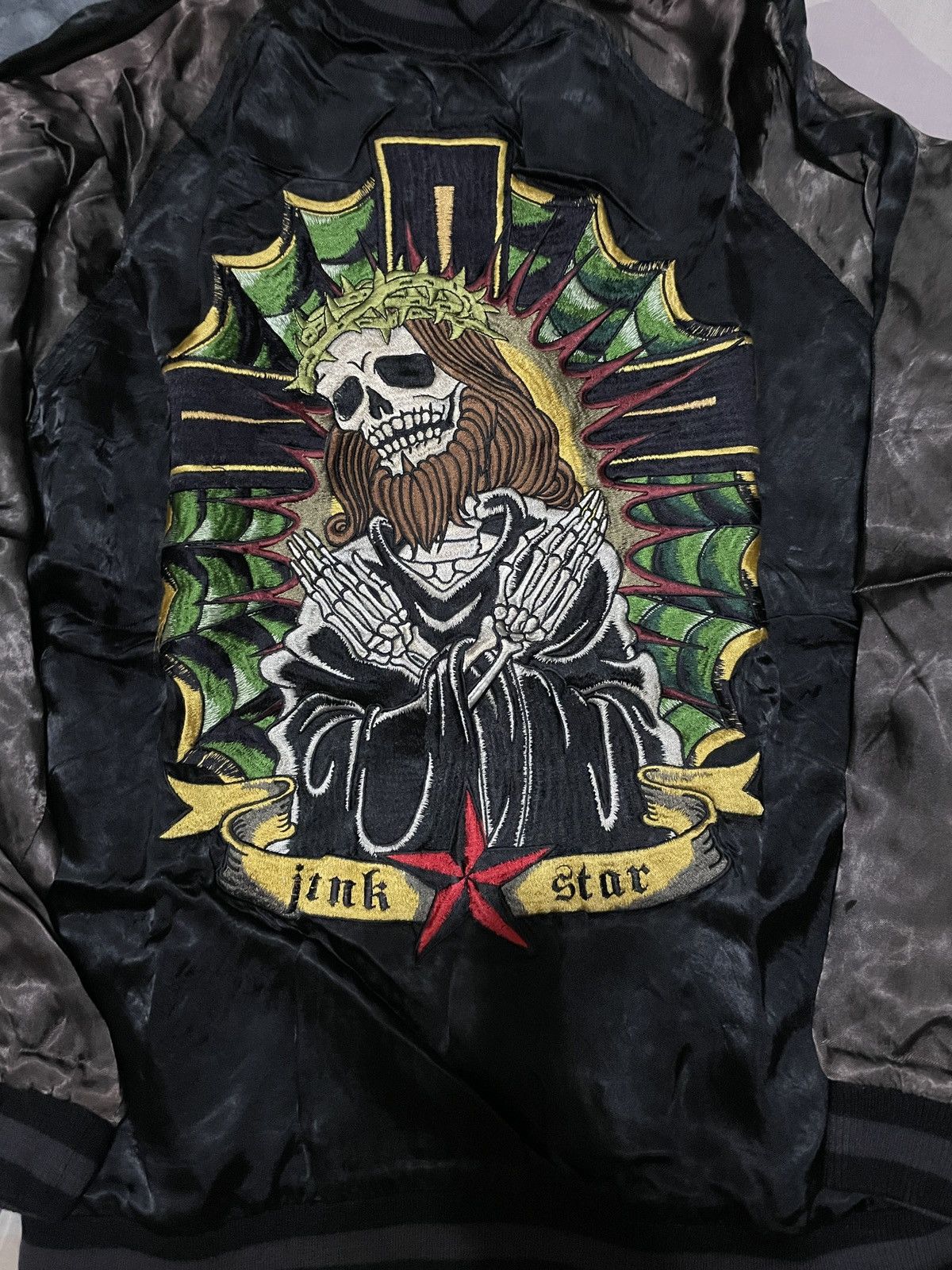 Japanese Brand ARCHIVAL SUKAJAN SOUVENIR JACKET EMBROIDERY SKULL JUNK STAR Size US L / EU 52-54 / 3 - 2 Thumbnail