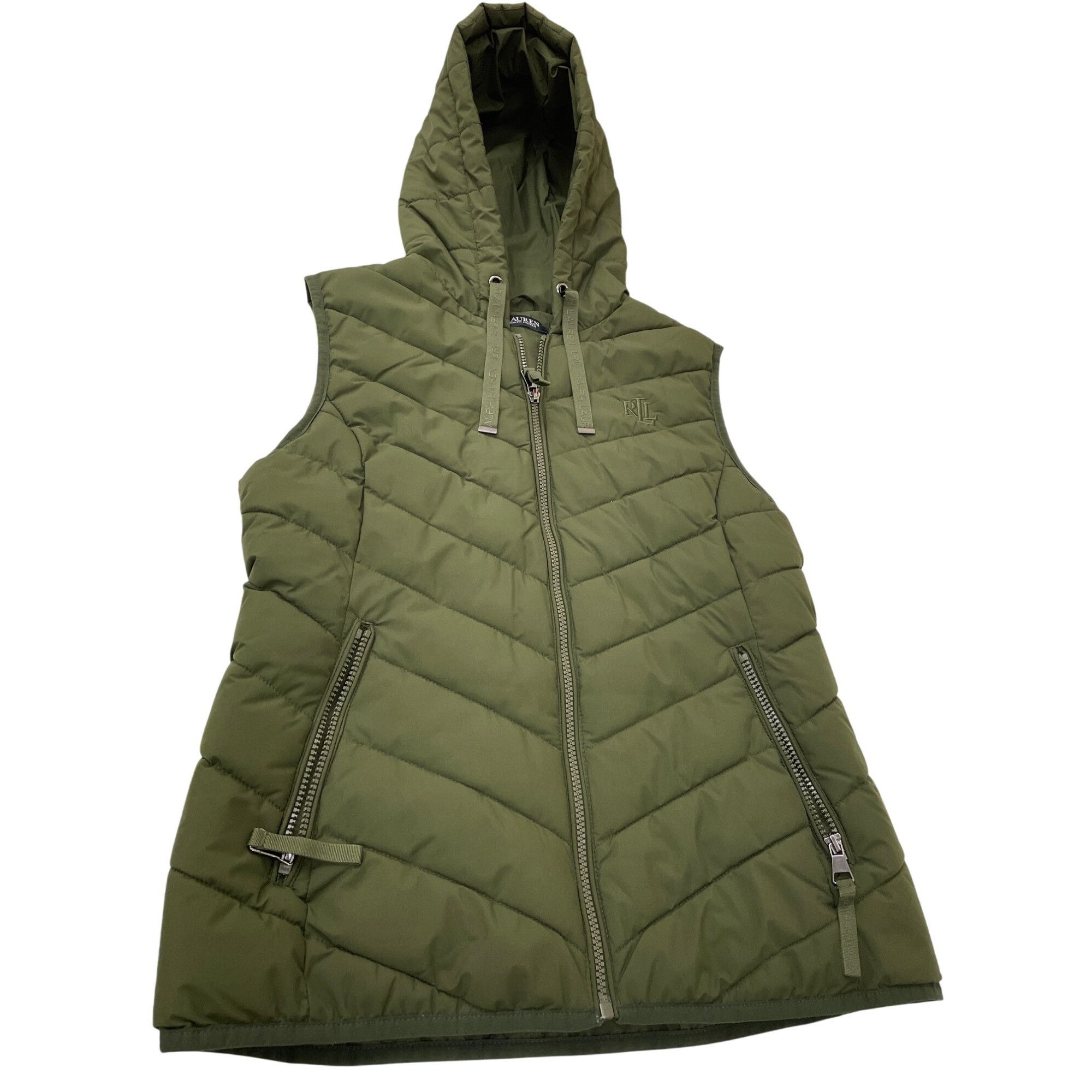 Lauren Ralph Lauren Ralph Lauren Lauren Womens Hooded Green Quilted Puffer Vest Size S / US 4 / IT 40 - 1 Thumbnail