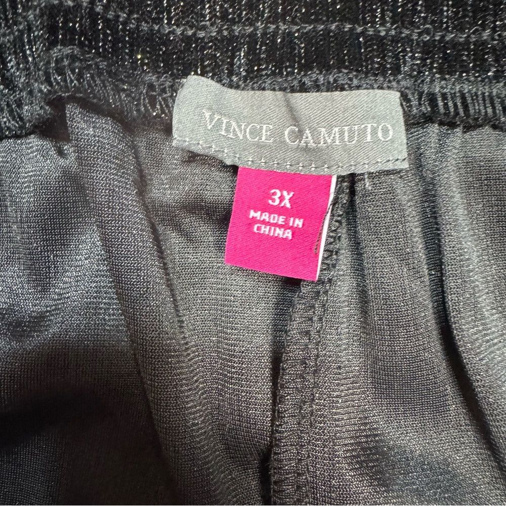 Vince Camuto NWT New Vince Camuto Velour Black With Silver Stripes Pants Size 42" / US 20 - 7 Thumbnail
