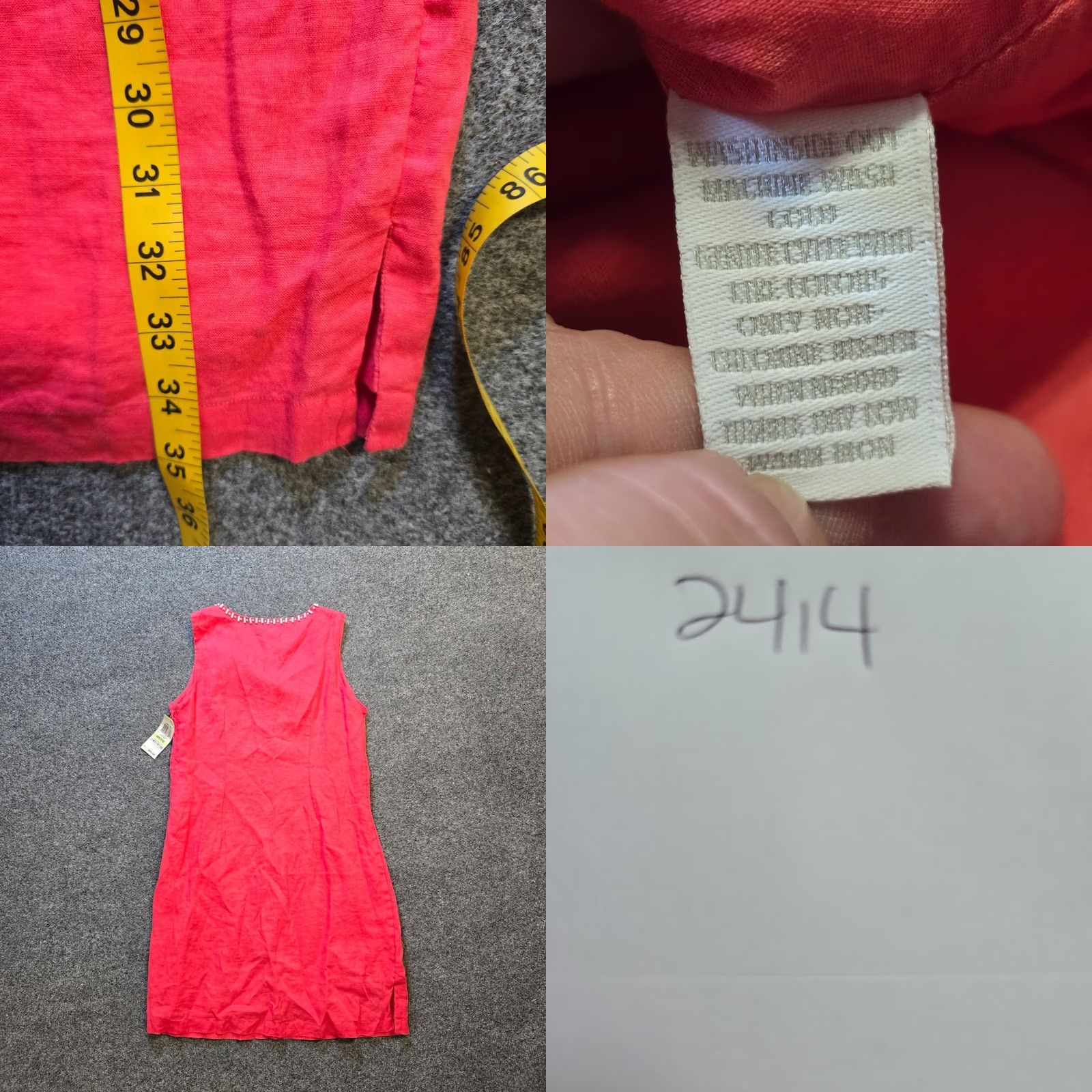 Charter Club Charter Club Dress Womens Size 4P Petite Pink Beaded Linen Sheath Coastal Cruise Beach V-Neck Sleeveless Zip Lined Short Dress Mens? Size S / US 4 / IT 40 - 8 Thumbnail
