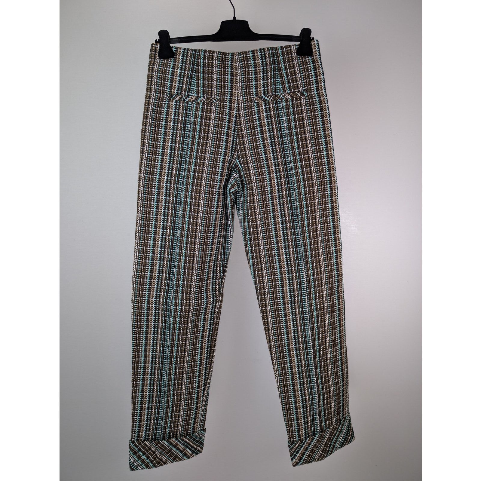 Bottega Veneta o1rshd1 Cotton Check Tailored Trousers Pants in Multicolor Size US 34 / EU 50 - 12 Thumbnail