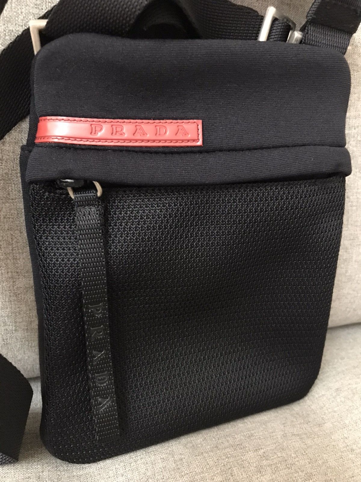 Prada PRADA Sport Black Mesh Mini Side Bag Size ONE SIZE - 4 Thumbnail