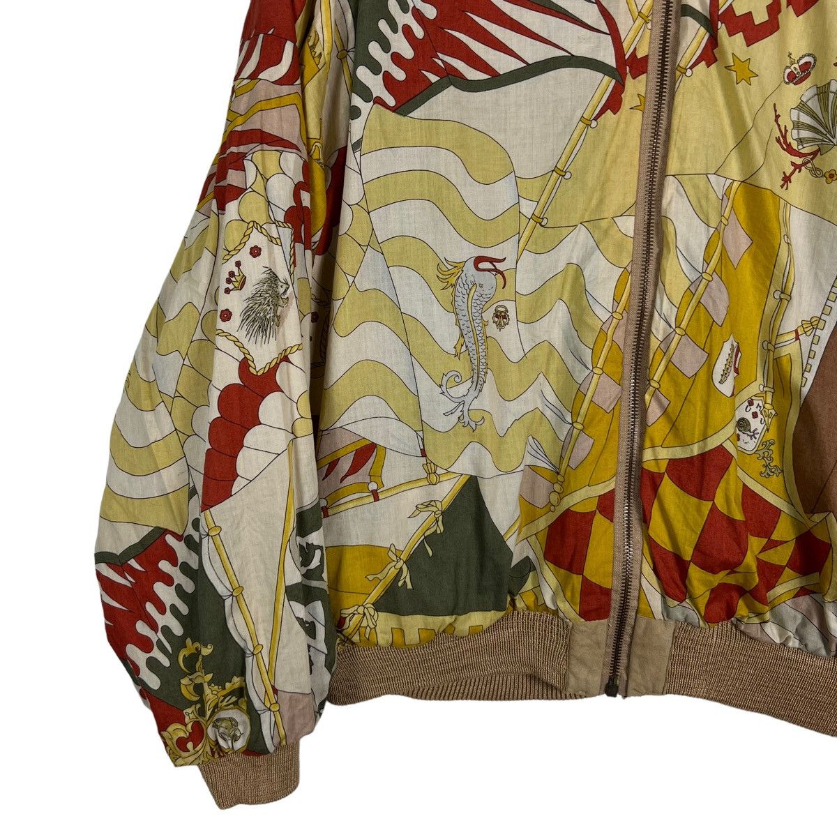 Gucci VINTAGE DEER LEATHER BOMBER JACKET GUCCI RARE LINING DESIGN Size M / US 6-8 / IT 42-44 - 18 Thumbnail