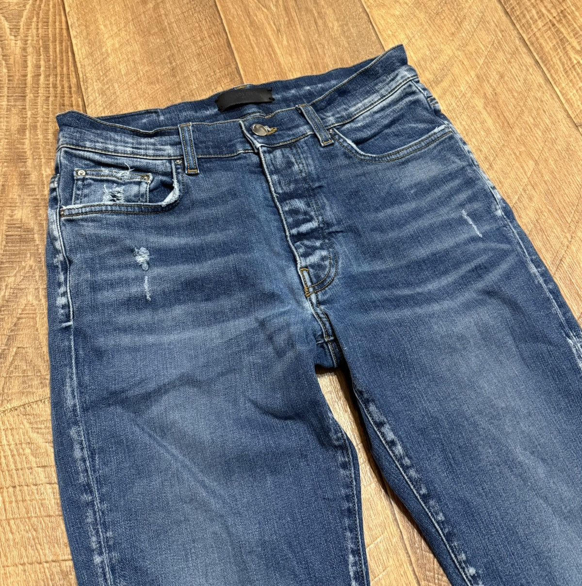 Amiri Amiri Blue Ripped Jeans Denim Pants Size US 32 / EU 48 - 2 Thumbnail