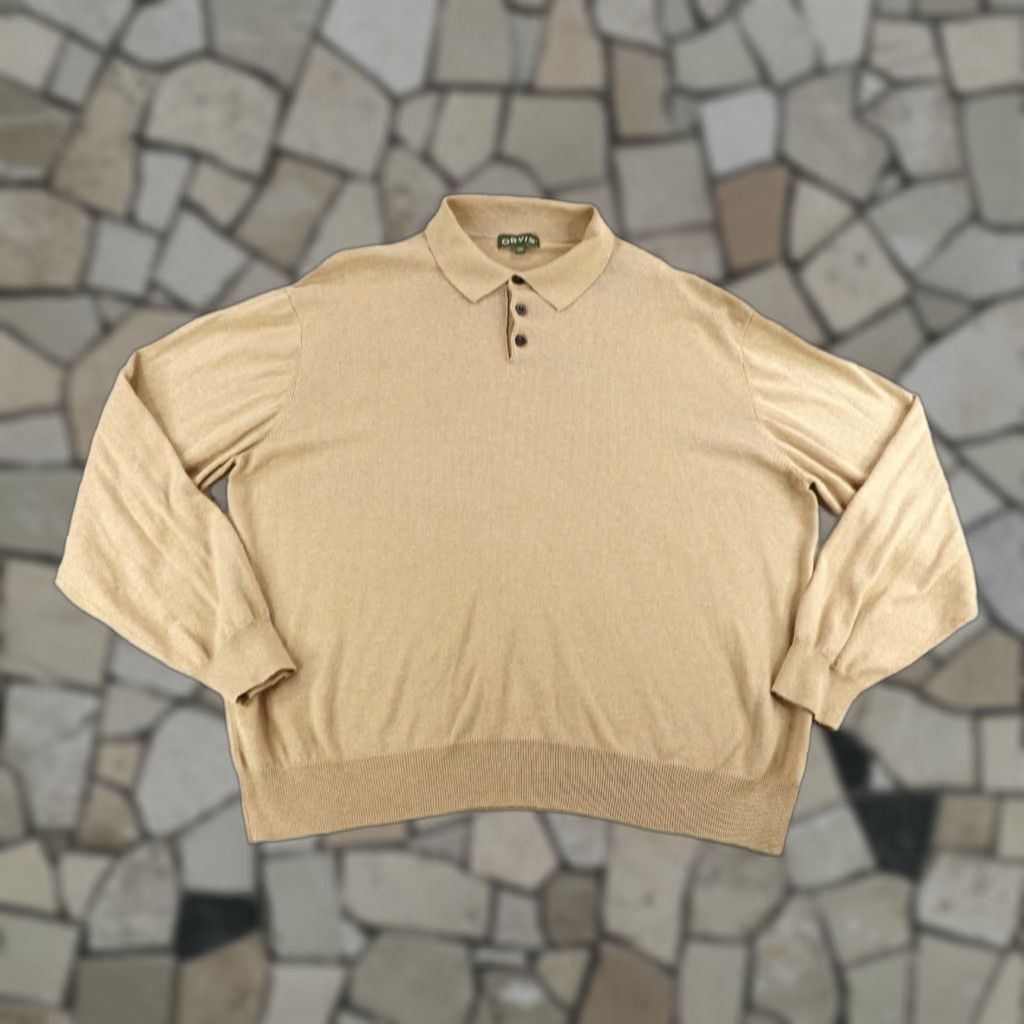 VINTAGE Orvis Sweater Pullover Men's 2XL Long Sleeve Khaki Casual