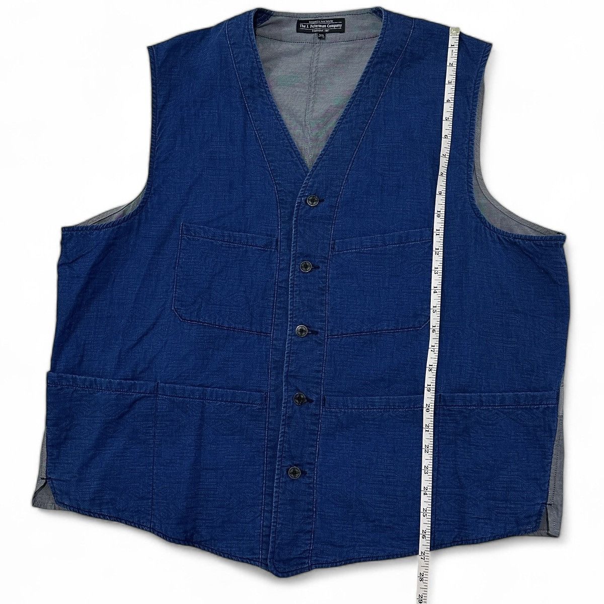 J. Peterman THE J. PETERMAN COMPANY VEST Denim BLUE Cotton XXL NEW Size 48R - 2 Thumbnail