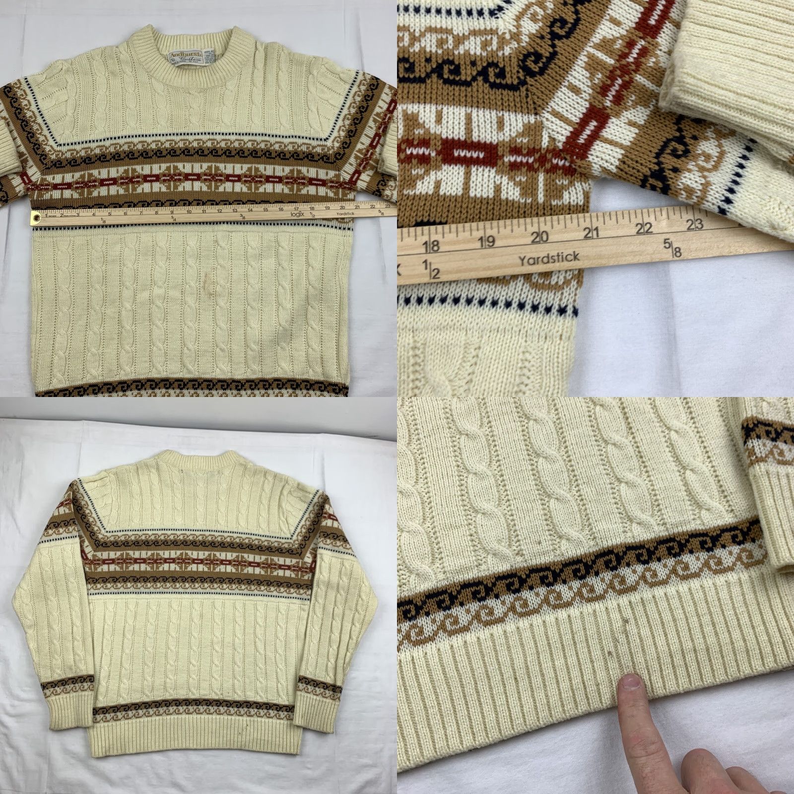 Vintage VINTAGE Andhurst Sweater Men L Ivory Knit Pullover Crewneck 90s USA Classic Size US L / EU 52-54 / 3 - 8 Thumbnail