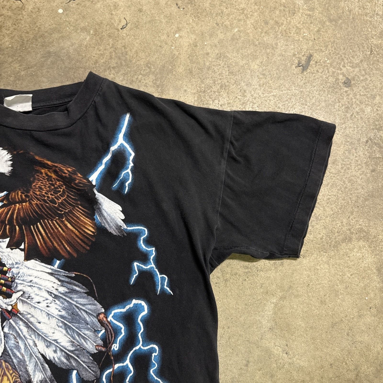 Harley Davidson Vintage American Thunder Shirt Large Black 90s Eagle Native Size US L / EU 52-54 / 3 - 3 Thumbnail