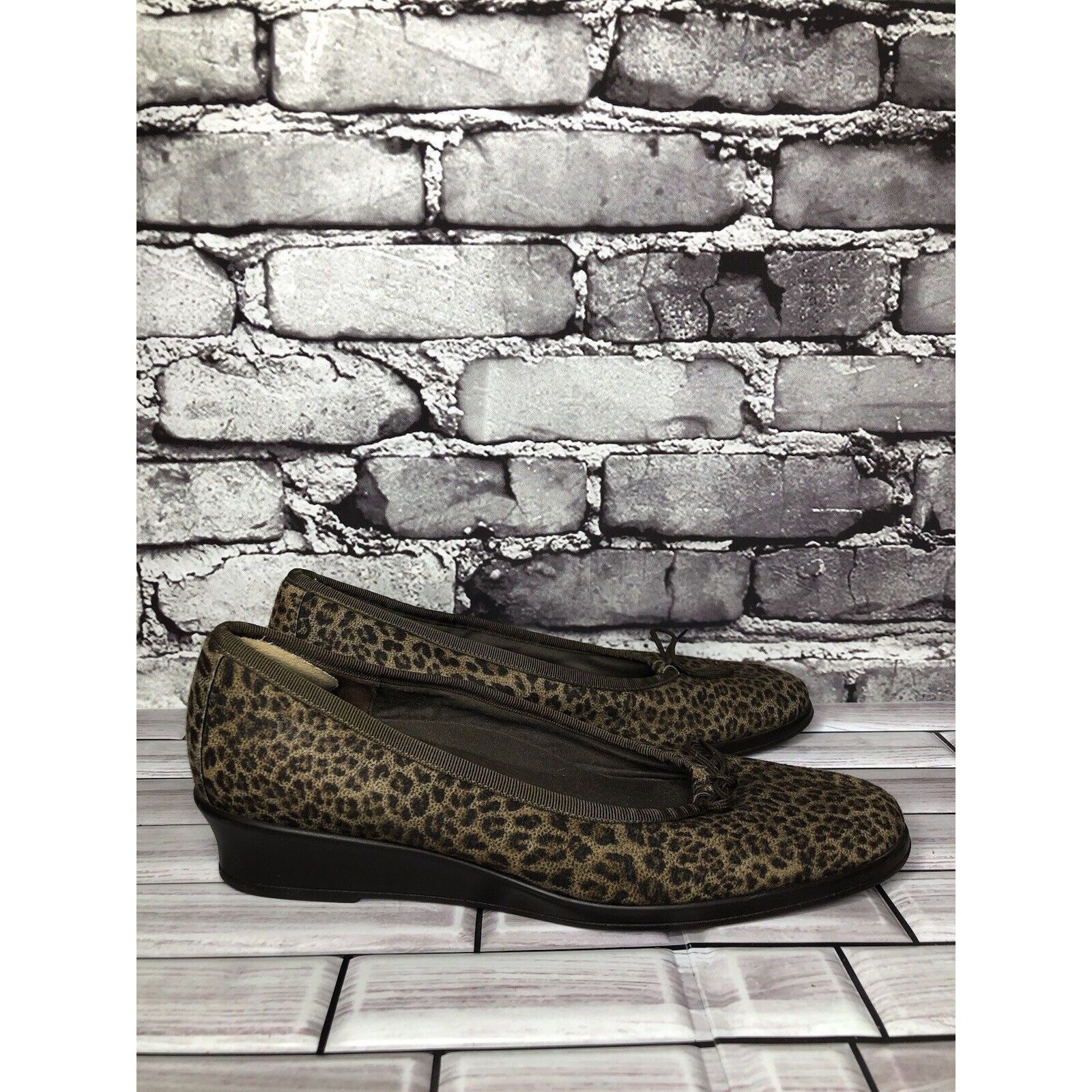 Other Munro American Leopard Print Synthetic Fabric Wedge Shoes Wo Size US 8 / IT 38 - 10 Thumbnail