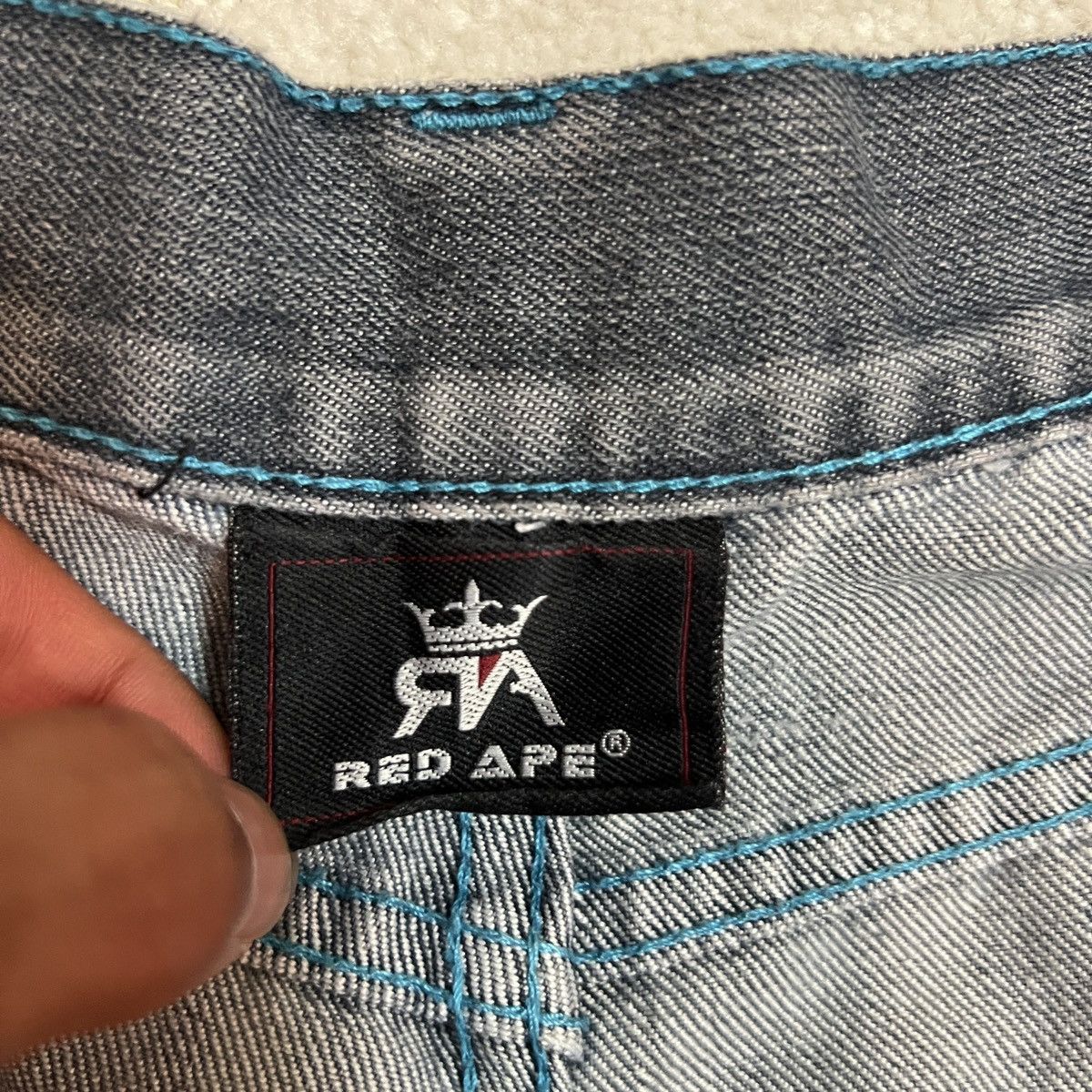 JNCO Crazy Vintage Y2K Red Ape Jean Shorts Hip Hop JNCO Style Size US 38 / EU 54 - 6 Thumbnail