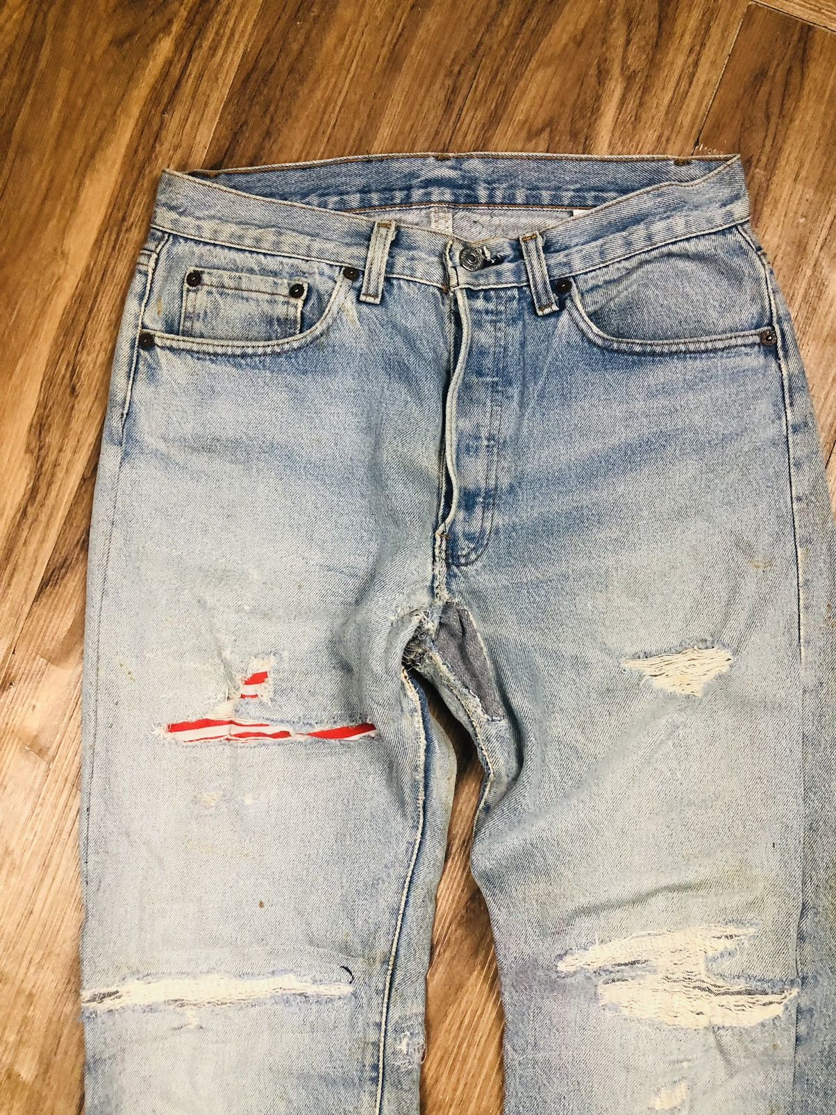 Levi's RARE VINTAGE Levi's 501 Custom Distressed Jeans (40) Size US 30 / EU 46 - 3 Thumbnail