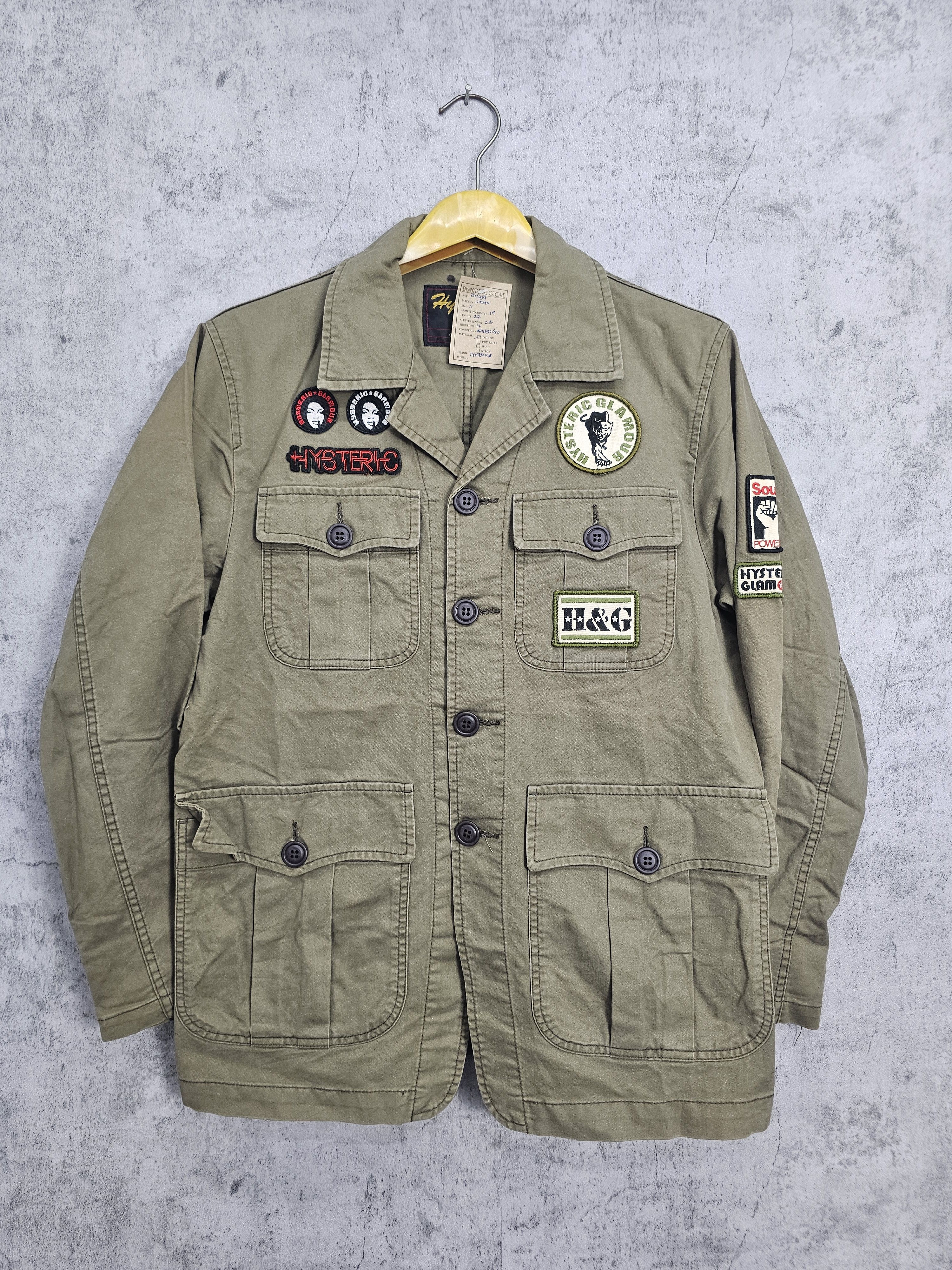Hysteric Glamour Vintage HYSTERIC GLANOUR Military Patchers Jacket J0009 Size US S / EU 44-46 / 1 - 1 Thumbnail