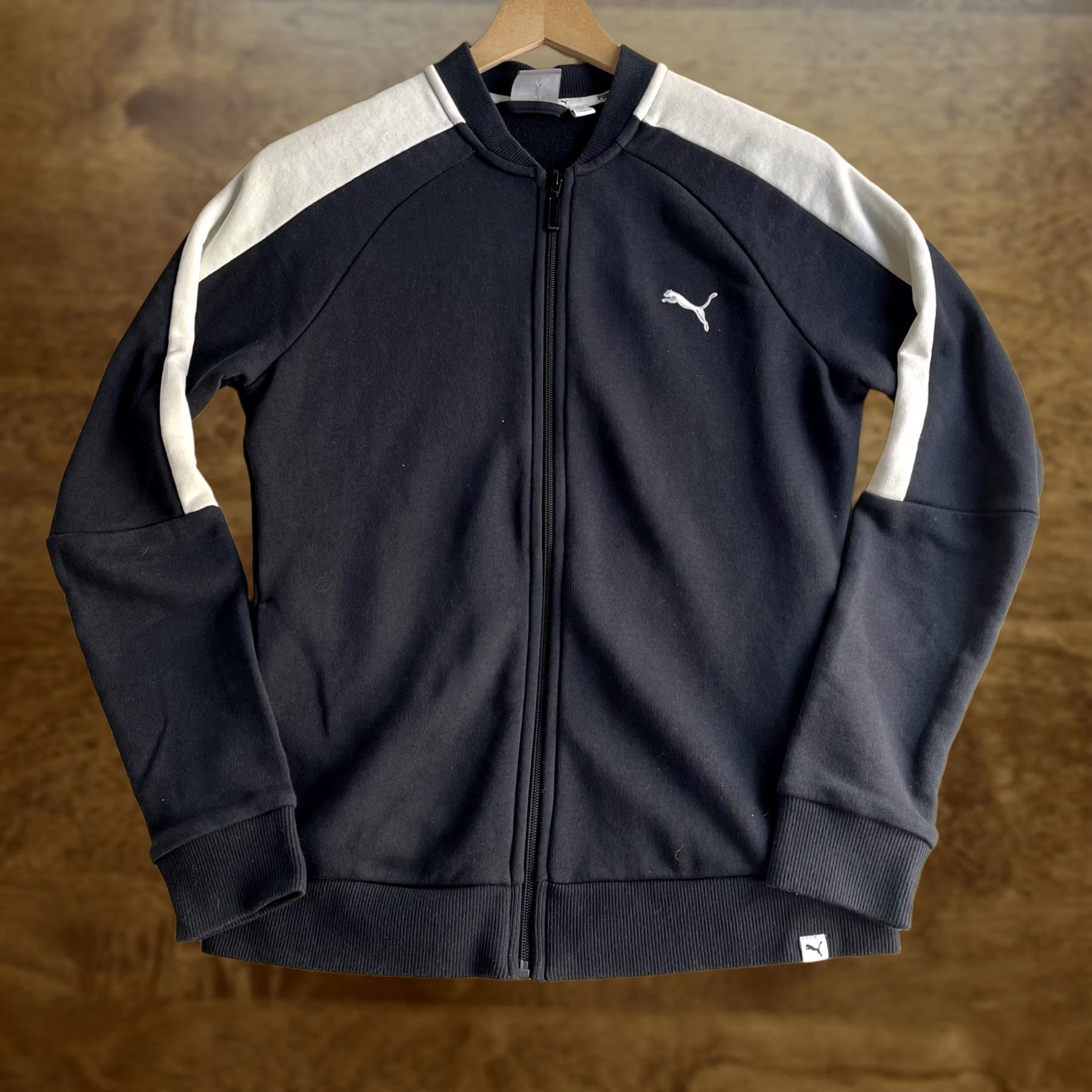 Puma PUMA Track Jacket Mens M Black White Colorblock Full Zip Running Athletic Streetwear Size US M / EU 48-50 / 2 - 1 Thumbnail