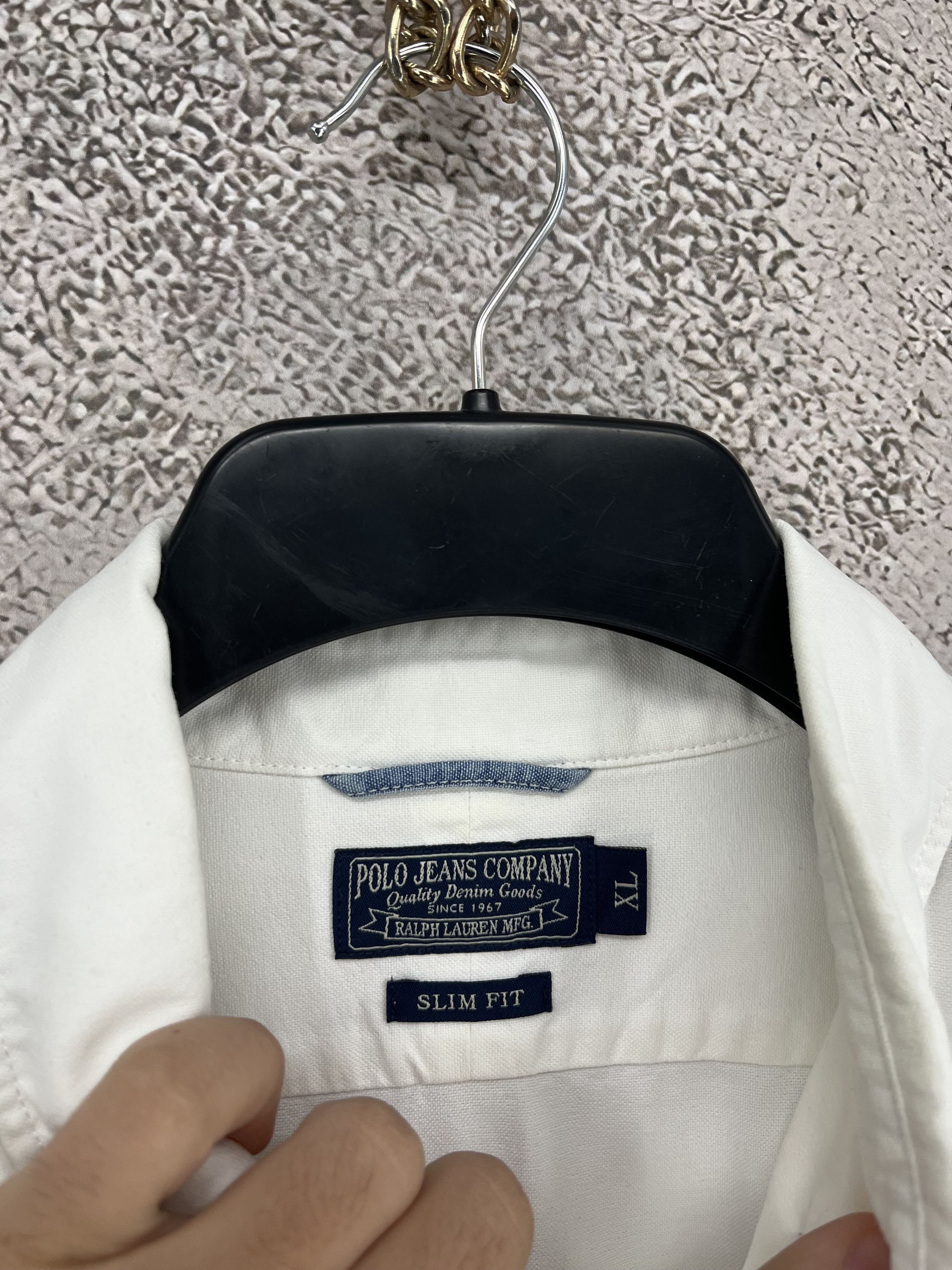 Polo Ralph Lauren Men's Jeans Company Shirt Formal Cotton Casual White Size-XL Size US XL / EU 56 / 4 - 8 Thumbnail