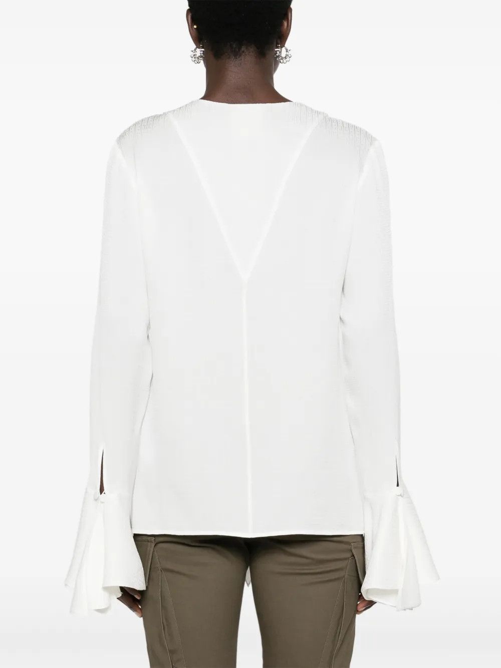 Givenchy o1y0925 Silk Blouse in White Size M / US 6-8 / IT 42-44 - 4 Thumbnail