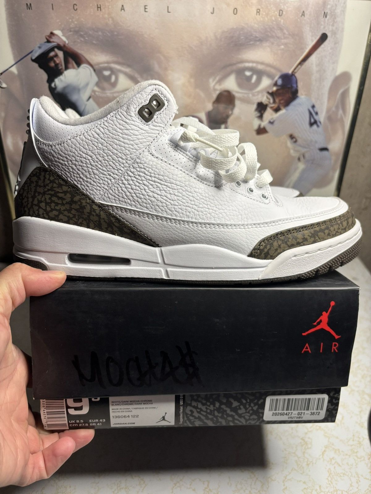 Jordan Brand Jordan 3 Retro Mocha Size US 9.5 / EU 42-43 - 1 Thumbnail
