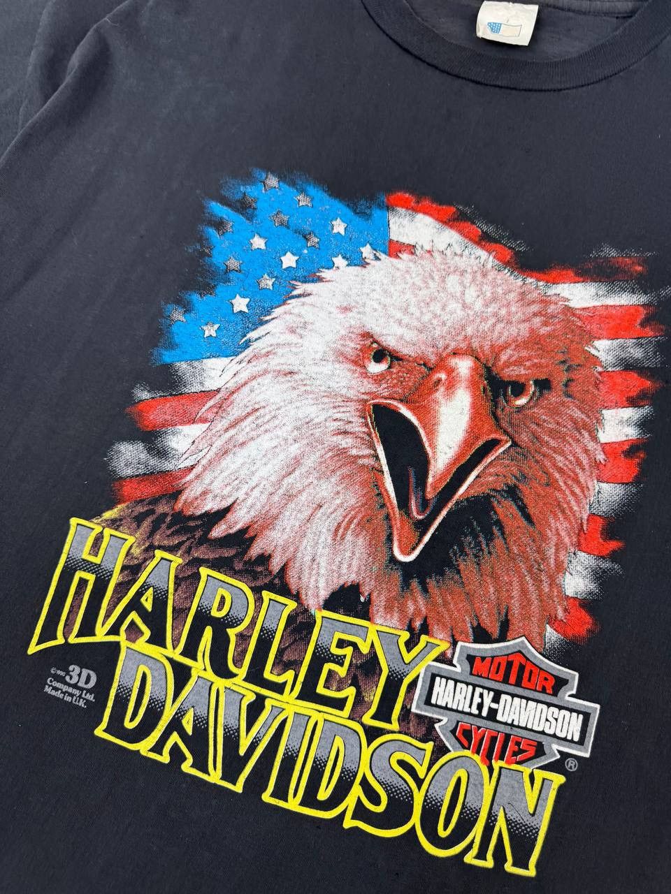 Harley Davidson 1990 Vintage Harley Davidson 3D Emblem Eagle T-Shirt Size US XXL / EU 58 / 5 - 4 Thumbnail