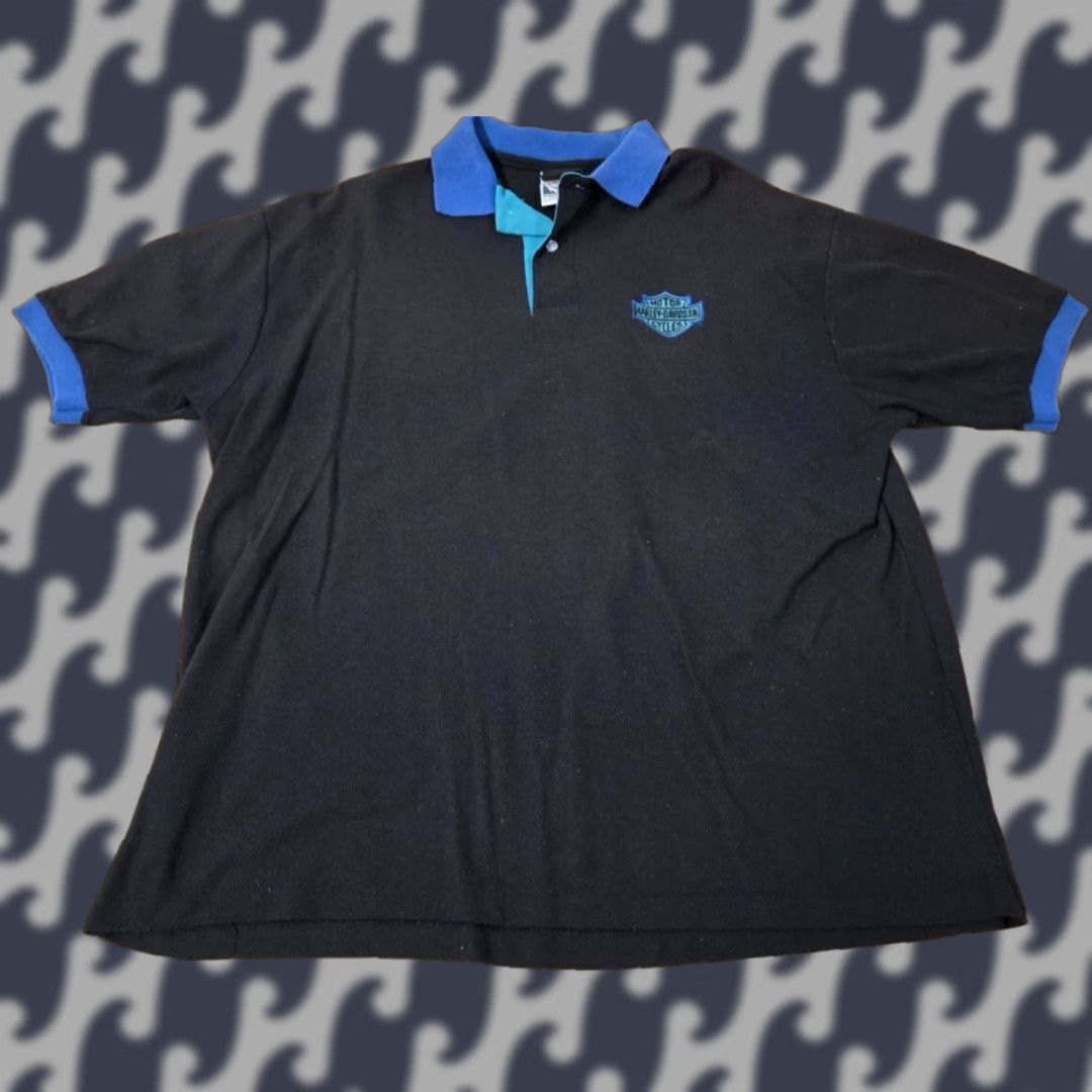 Harley Davidson VINTAGE Harley-Davidson Polo Shirt Mens XL Black Short Sleeve Button-Down Collar Pocket Cotton Polo Shirt Men XL Black Harley-Davidson Size XL / US 12-14 / IT 48-50 - 1 Thumbnail