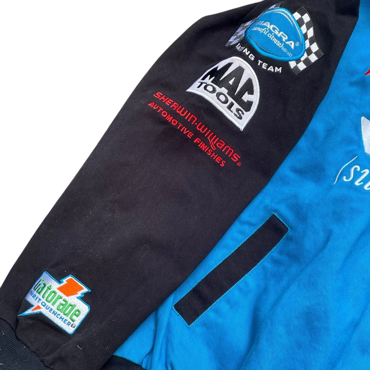 Ford × Vintage NASCAR Mark Martins Racing Team "VIAGRA" Bomber Jacket Size US M / EU 48-50 / 2 - 6 Thumbnail