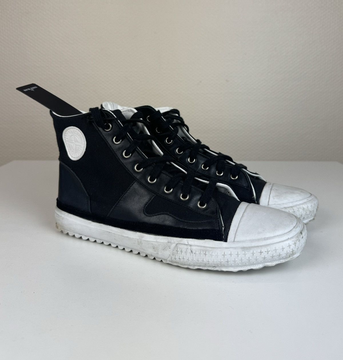Stone Island Stone island leather tissue trainers high top sneakers 43 Size US 9.5 / EU 42-43 - 1 Thumbnail