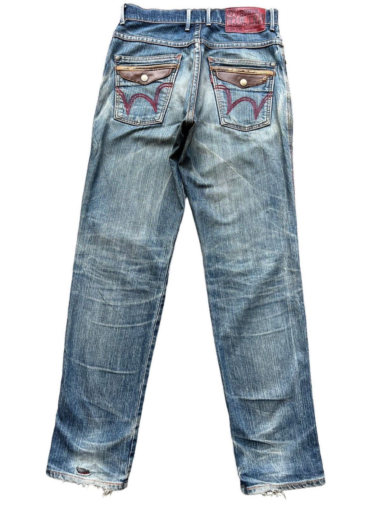 Edwin Vintage Edwin Blue Trip Distressed Jeans 32x34 Size US 32 / EU 48 - 2 Thumbnail