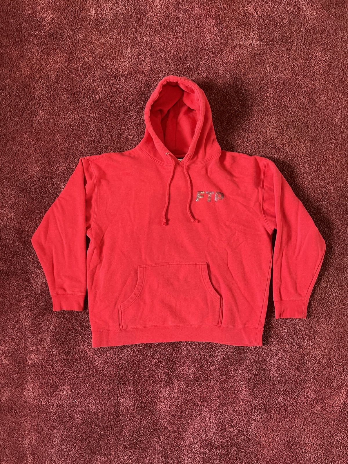 image of Fuck The Population Ftp Hoodie in Red, Men's (Size XL)