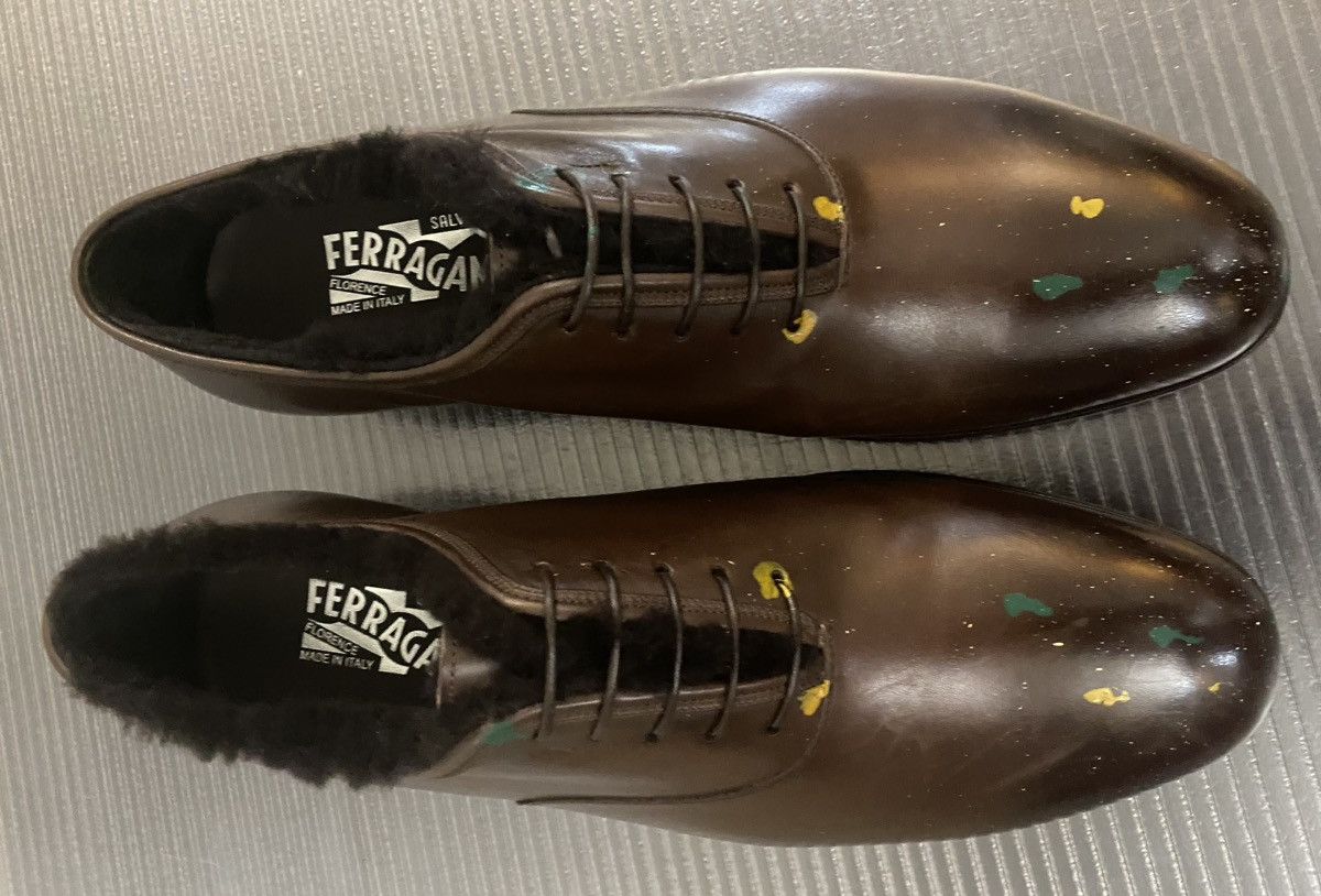 Salvatore Ferragamo Ferragamo 🇮🇹 Rodeo Calf Andy Warhol Shearling Derby 10 EE NEW Size US 10 / EU 43 - 2 Thumbnail