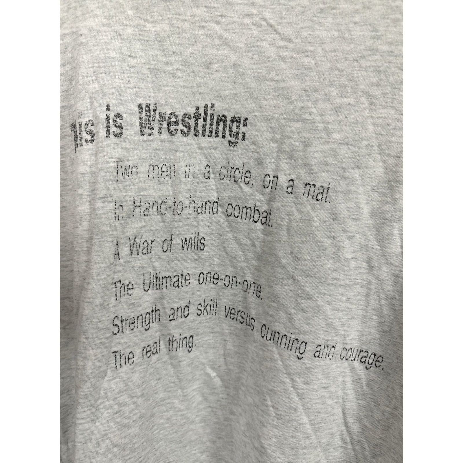 Fruit Of The Loom VTG 90s This Is Wrestling War Hand Combat Long Sleeve Thrashed Worn T-Shirt XL Size US XL / EU 56 / 4 - 5 Thumbnail